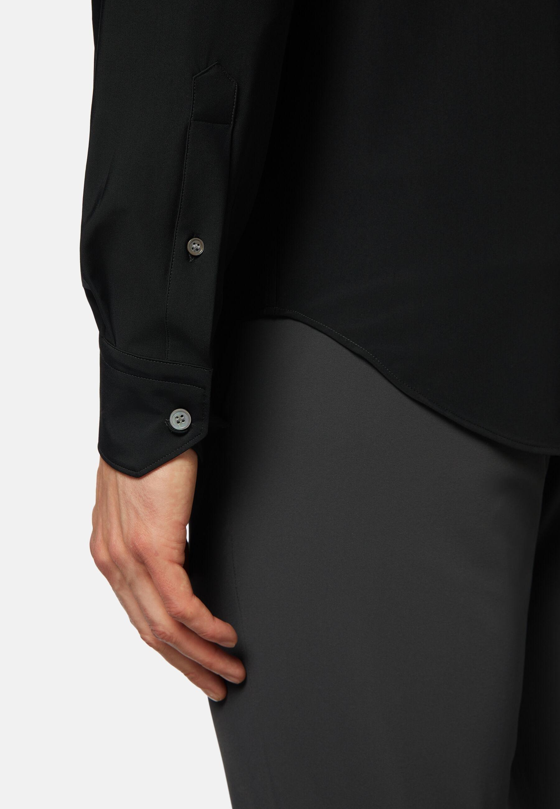 Stretch Nylon Slim Fit Shirt Black, Black, large image number 2