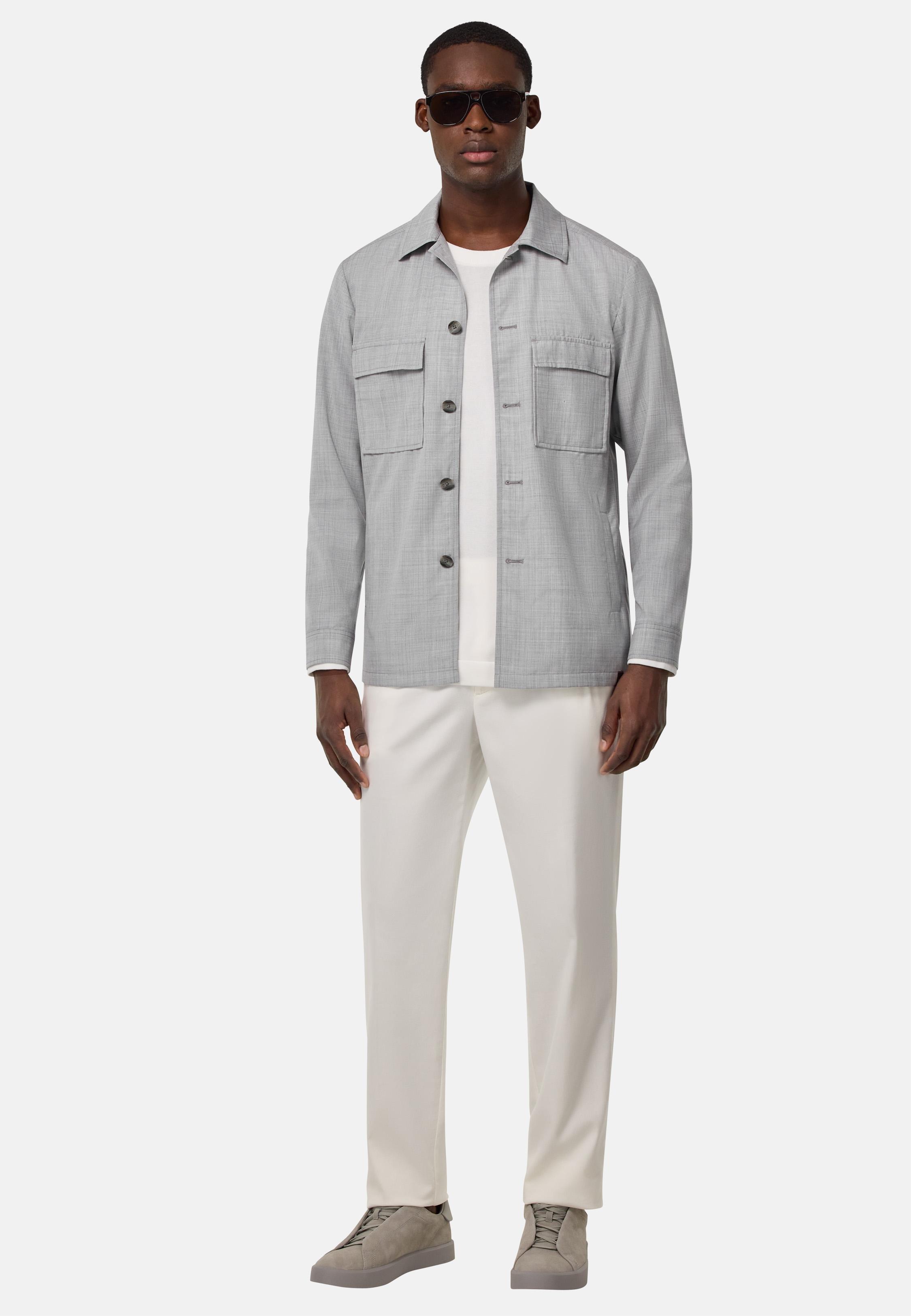 Link Wool Shirt Jacket Grey, , large image number 0