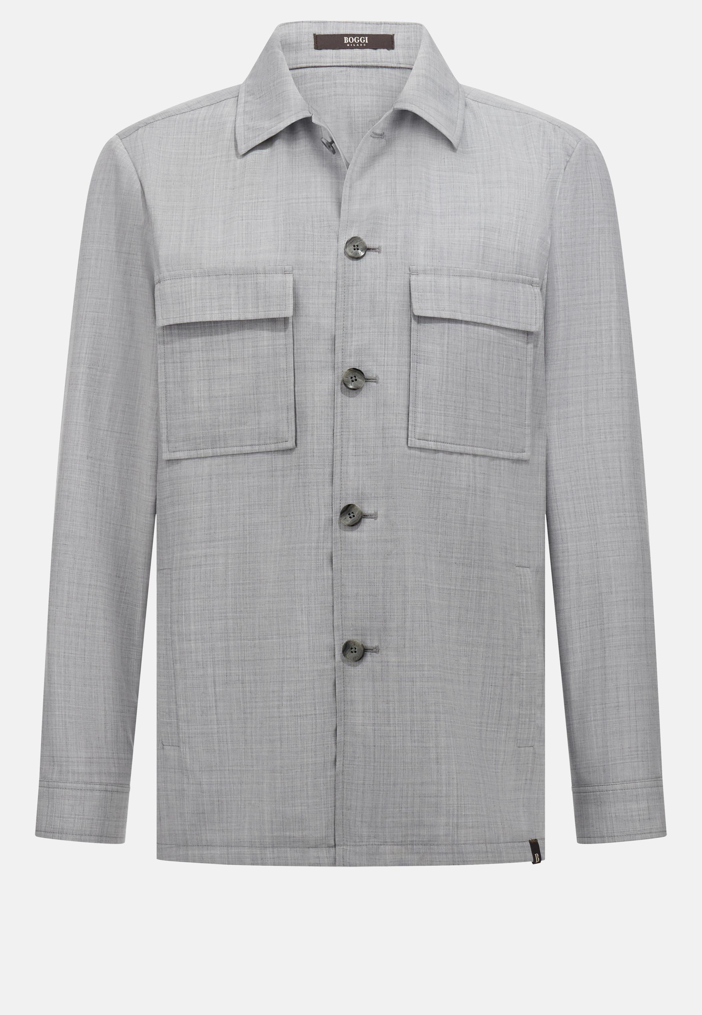 Link Wool Shirt Jacket Grey, , large image number 4