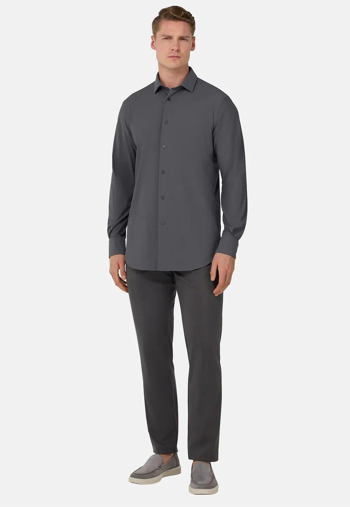 Slim Fit Stretch Nylon Shirt Grey, , large image number 0