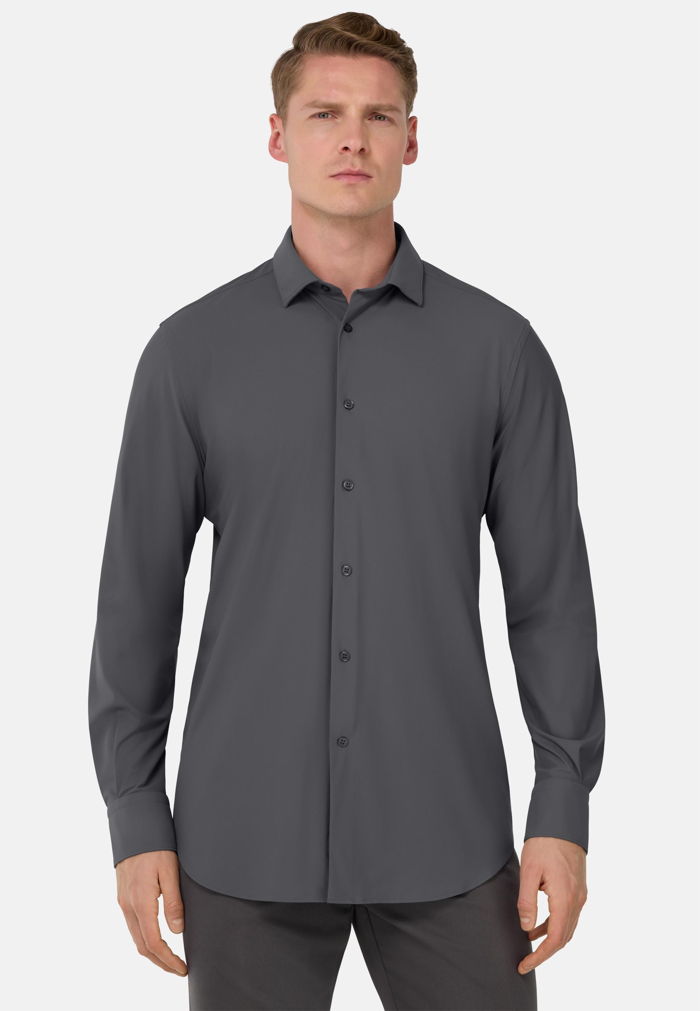 Slim Fit Stretch Nylon Shirt Grey, , large image number 1