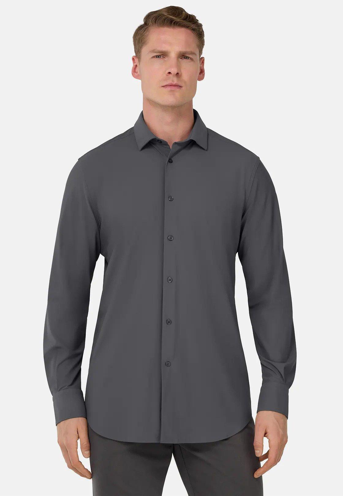 Slim Fit Stretch Nylon Shirt Grey, , large image number 2
