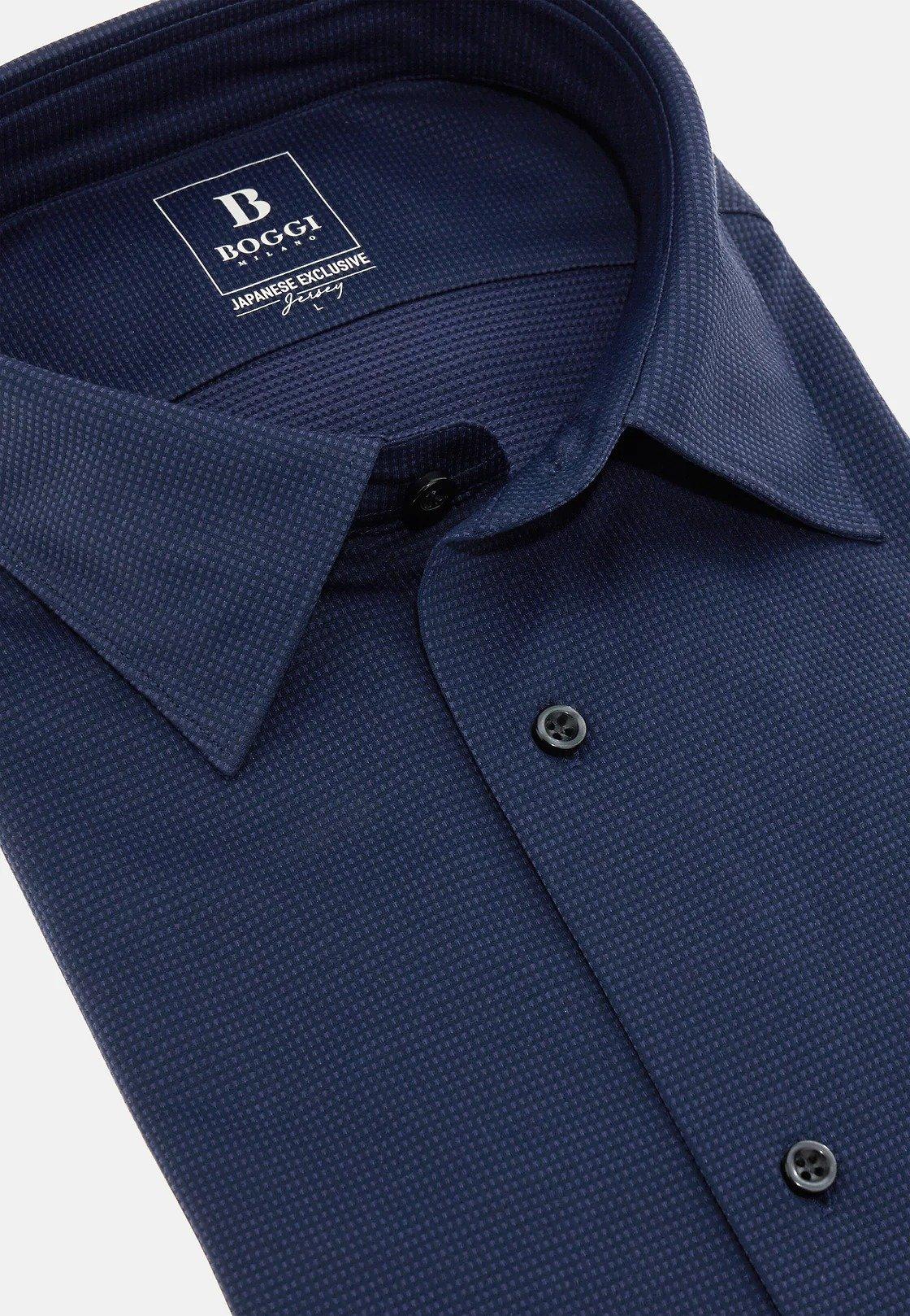 Regular Fit Japanese Jersey Polo Shirt Navy, , large image number 4