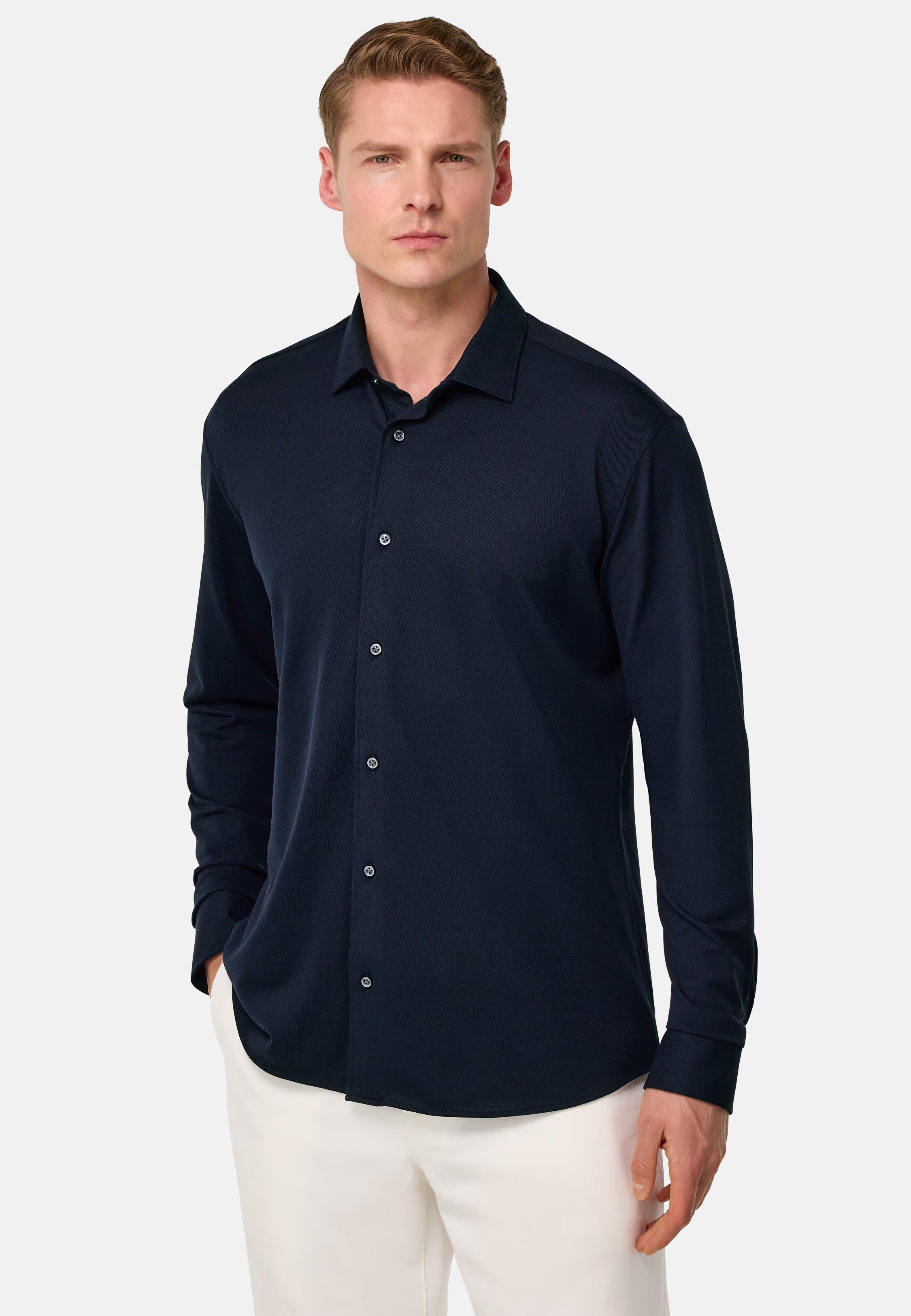 S.Cafe Regular High-Performance Pique Polo Shirt Navy, , large image number 1