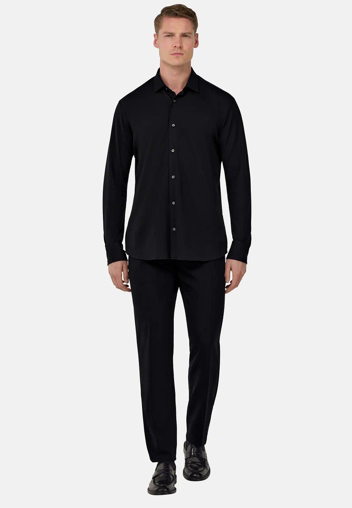 Black Cotton Pique Polo, , large image number 0