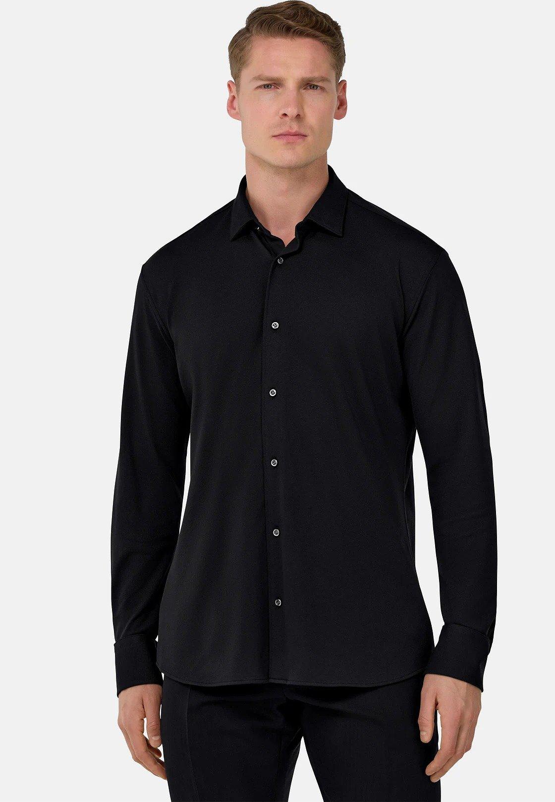 Black Cotton Pique Polo, , large image number 2