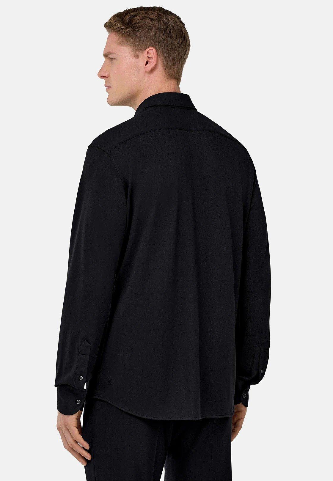 Black Cotton Pique Polo, , large image number 4