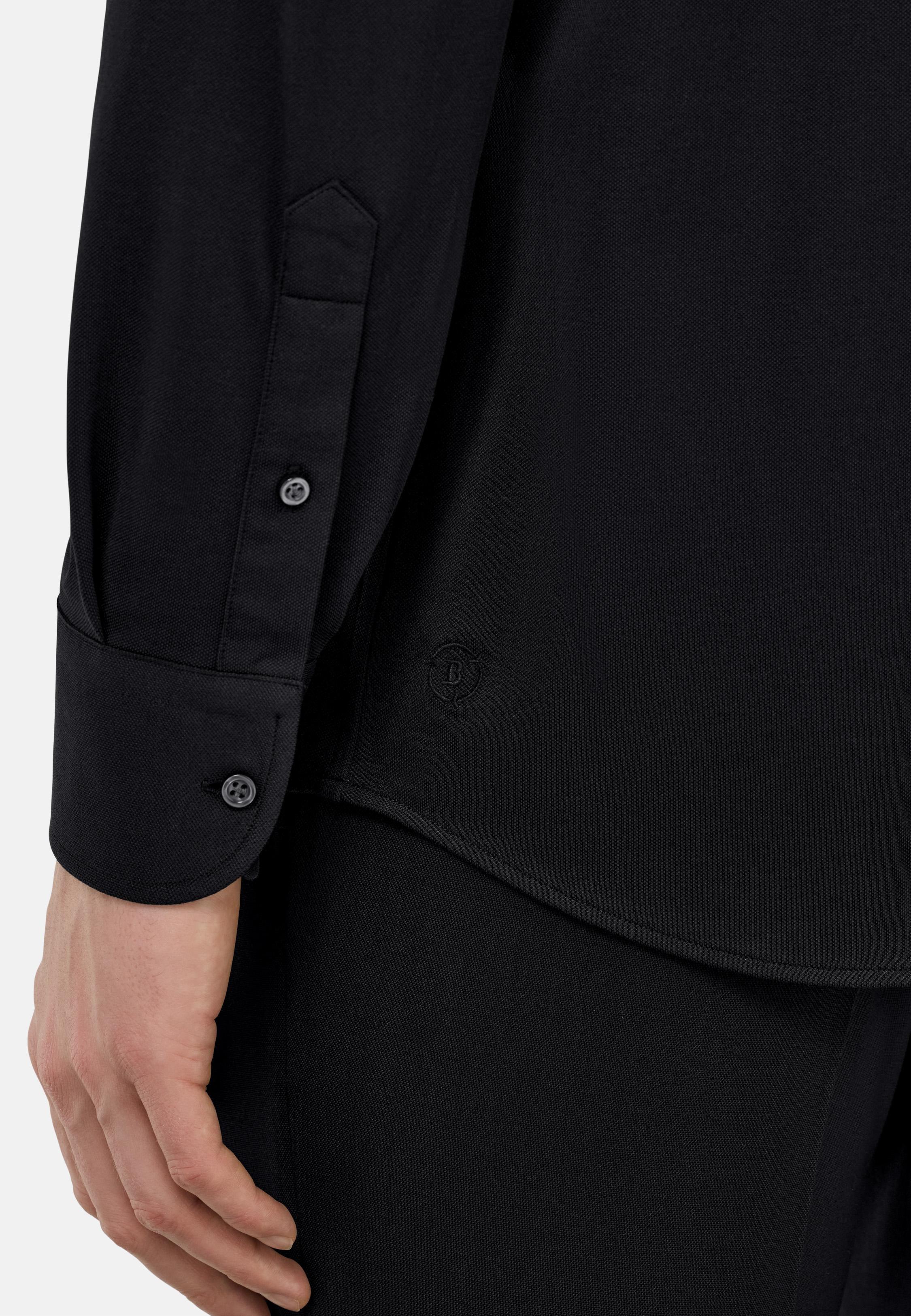 Black Cotton Pique Polo, , large image number 5