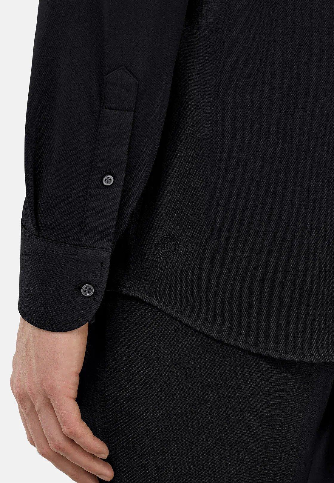 Black Cotton Pique Polo, , large image number 6
