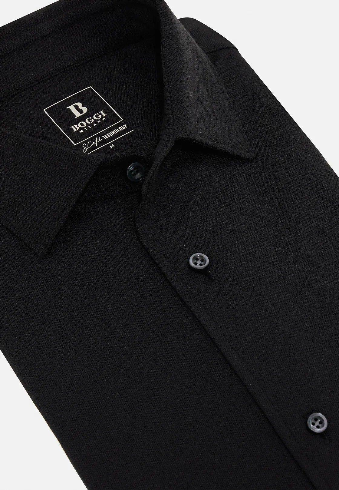 Black Cotton Pique Polo, , large image number 8