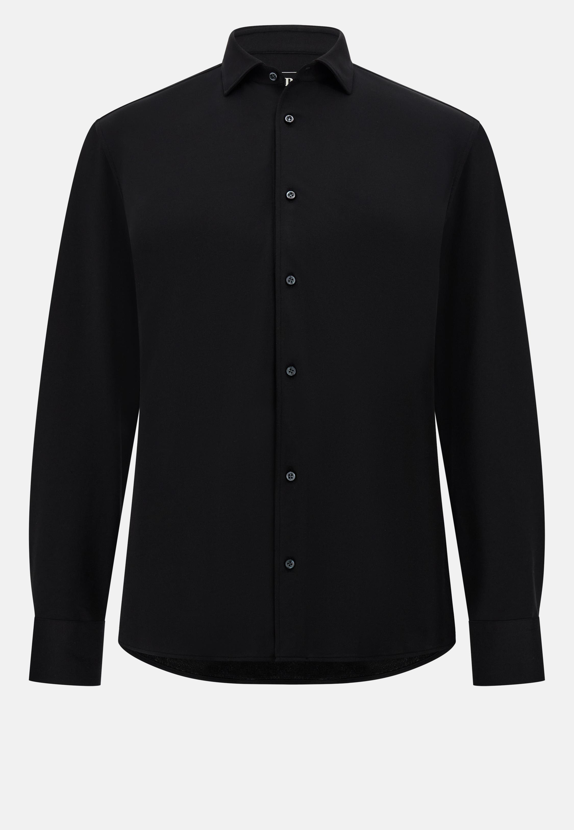 Black Cotton Pique Polo, , large image number 10