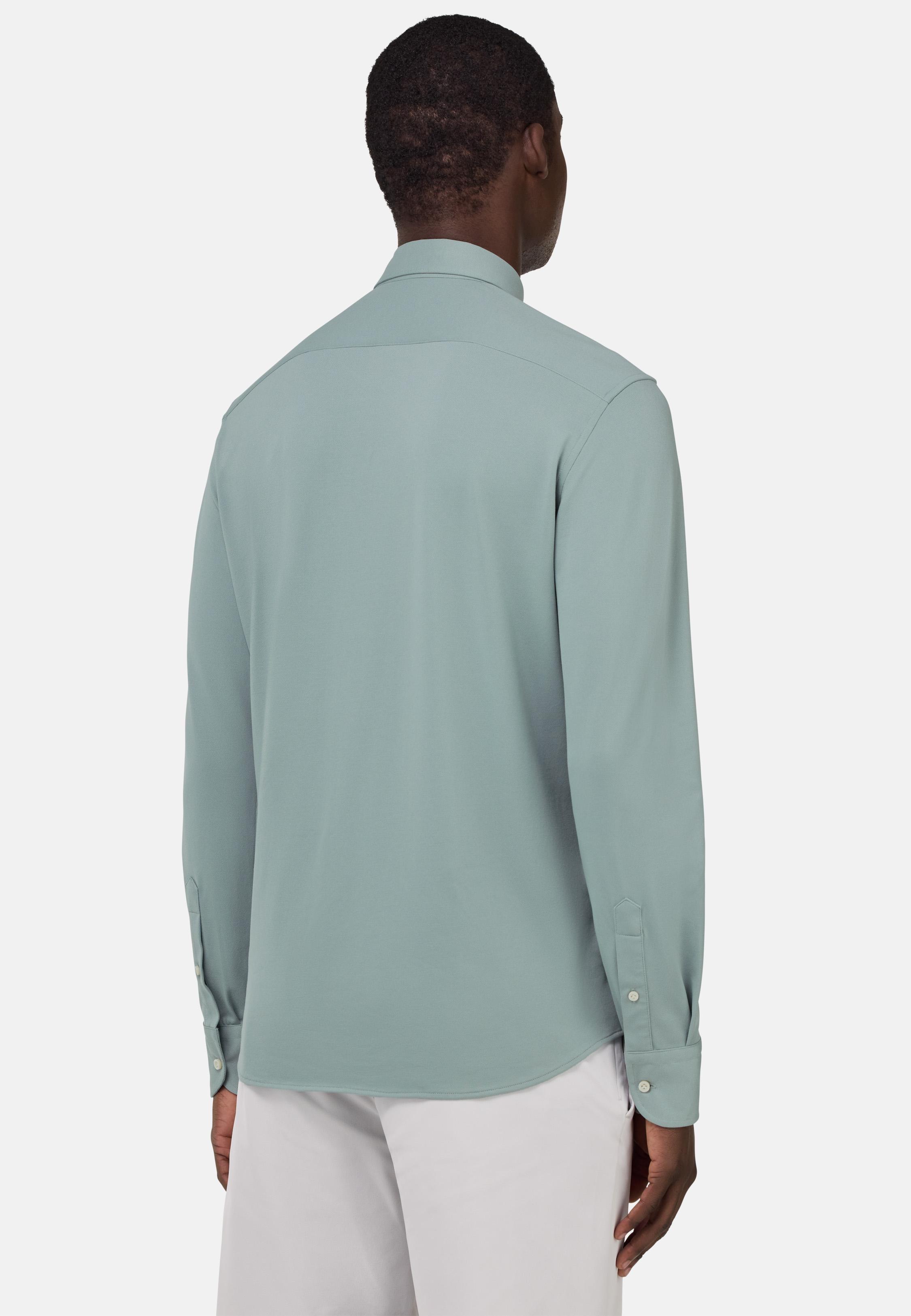 S. Cafe Regular High-Performance Pique Polo Shirt Green, , large image number 3