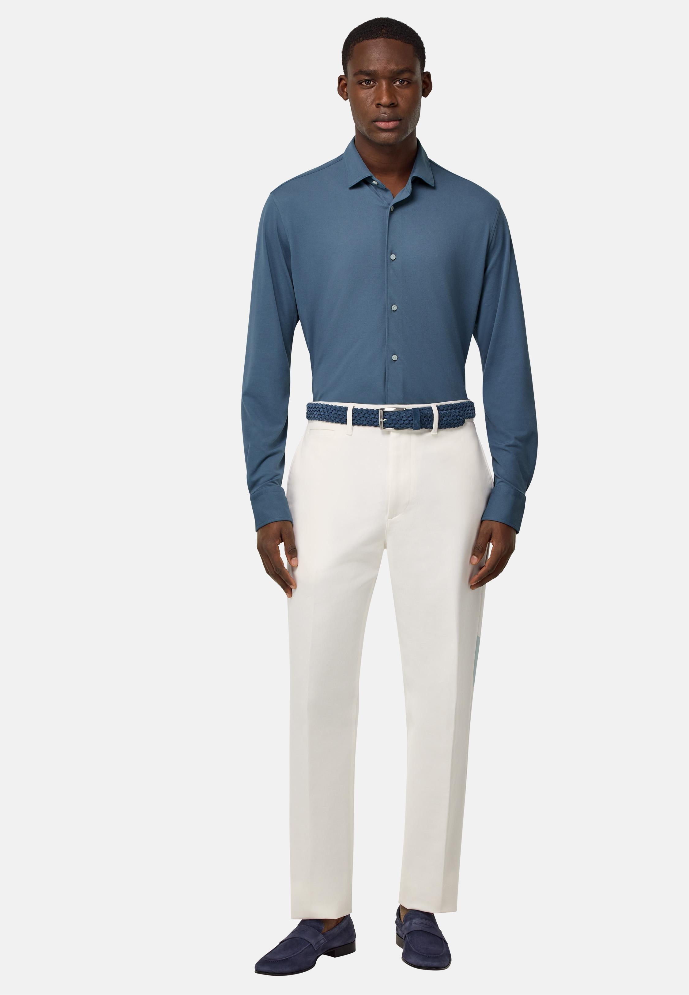 Blue S.Cafe Regular High-Performance Pique Polo Shirt, Air-blue, medium