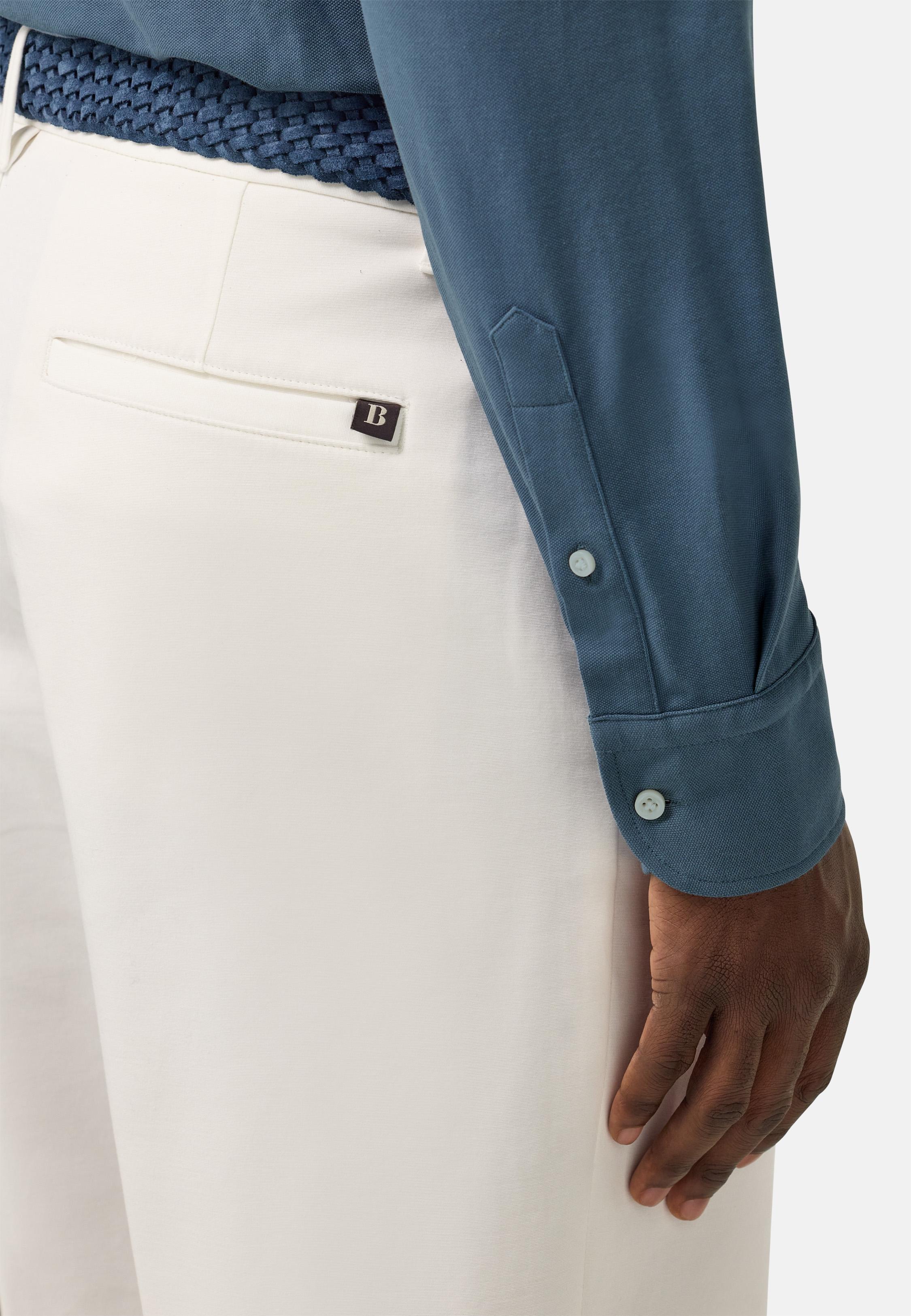 Blue S.Cafe Regular High-Performance Pique Polo Shirt, Air-blue, large image number 3