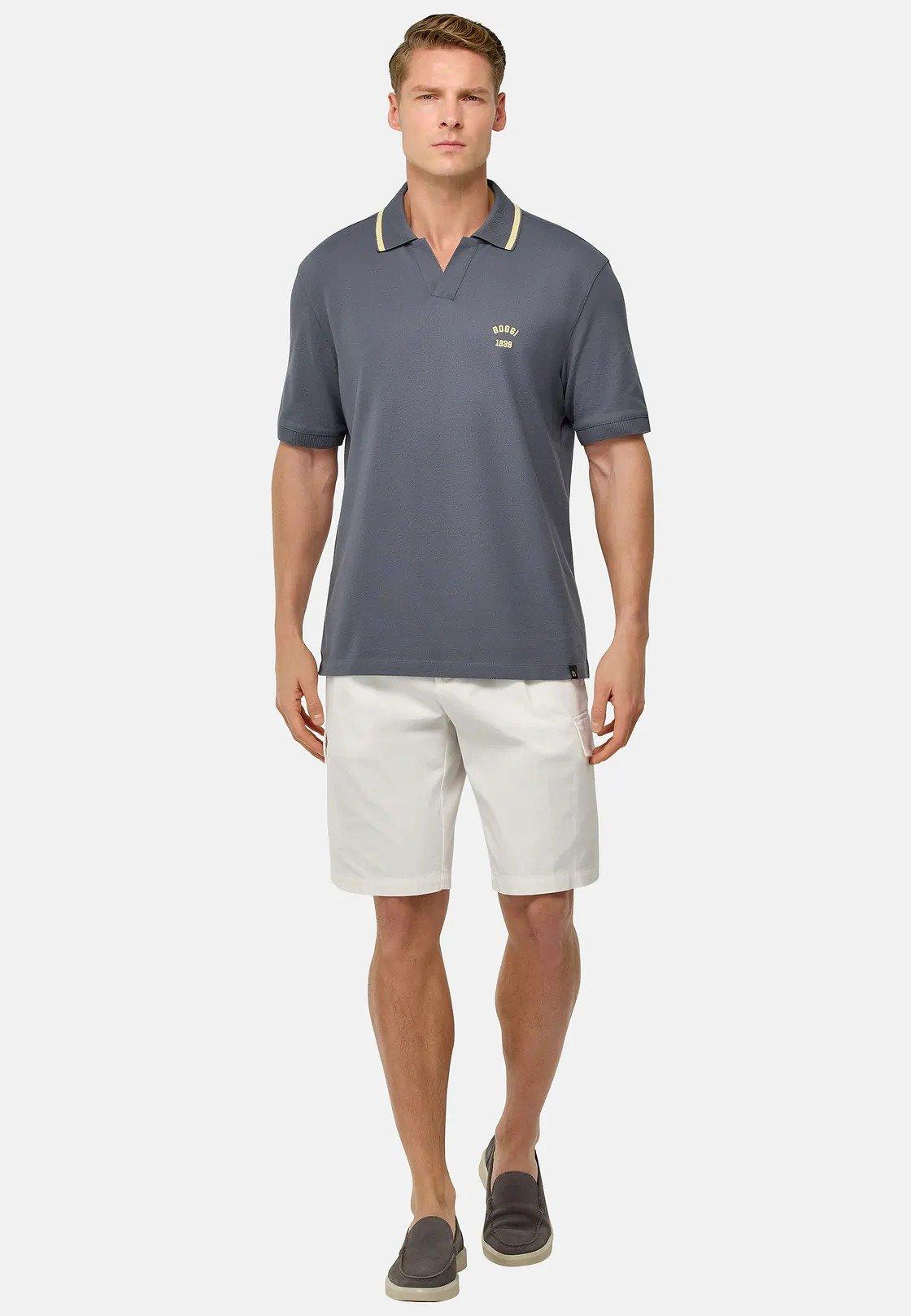 Cotton Pique Polo Shirt Grey, , large image number 0
