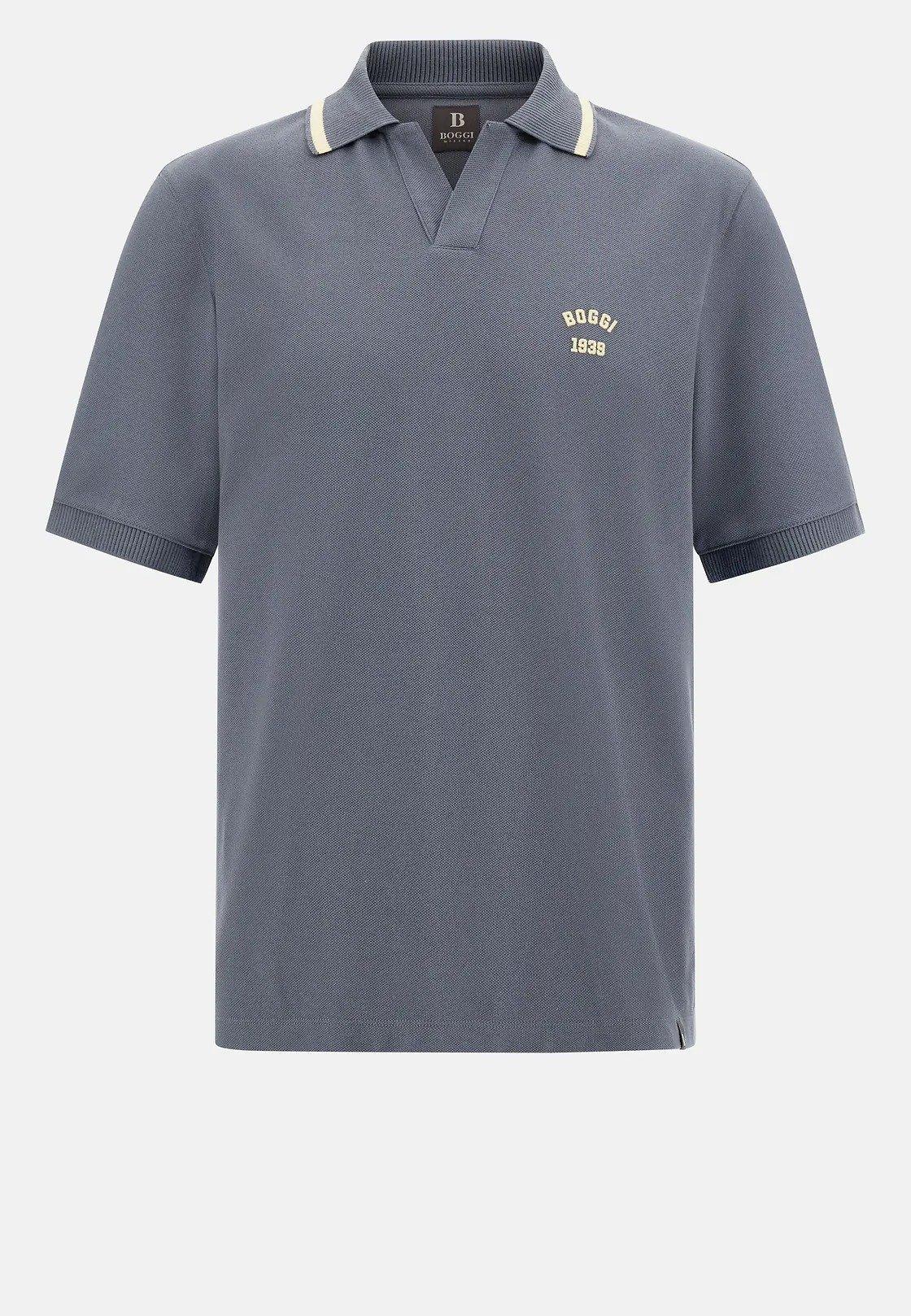 Cotton Pique Polo Shirt Grey, , large image number 7