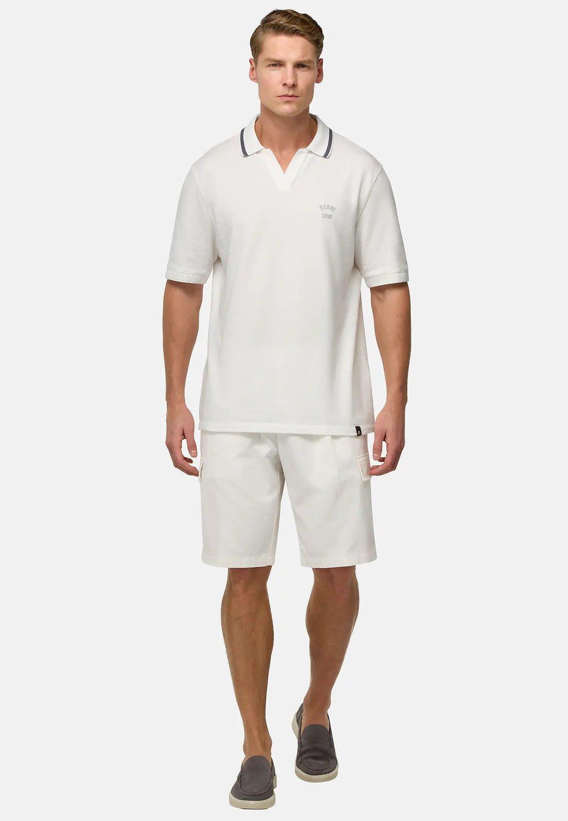 White Cotton Pique Polo Shirt, , large image number 0