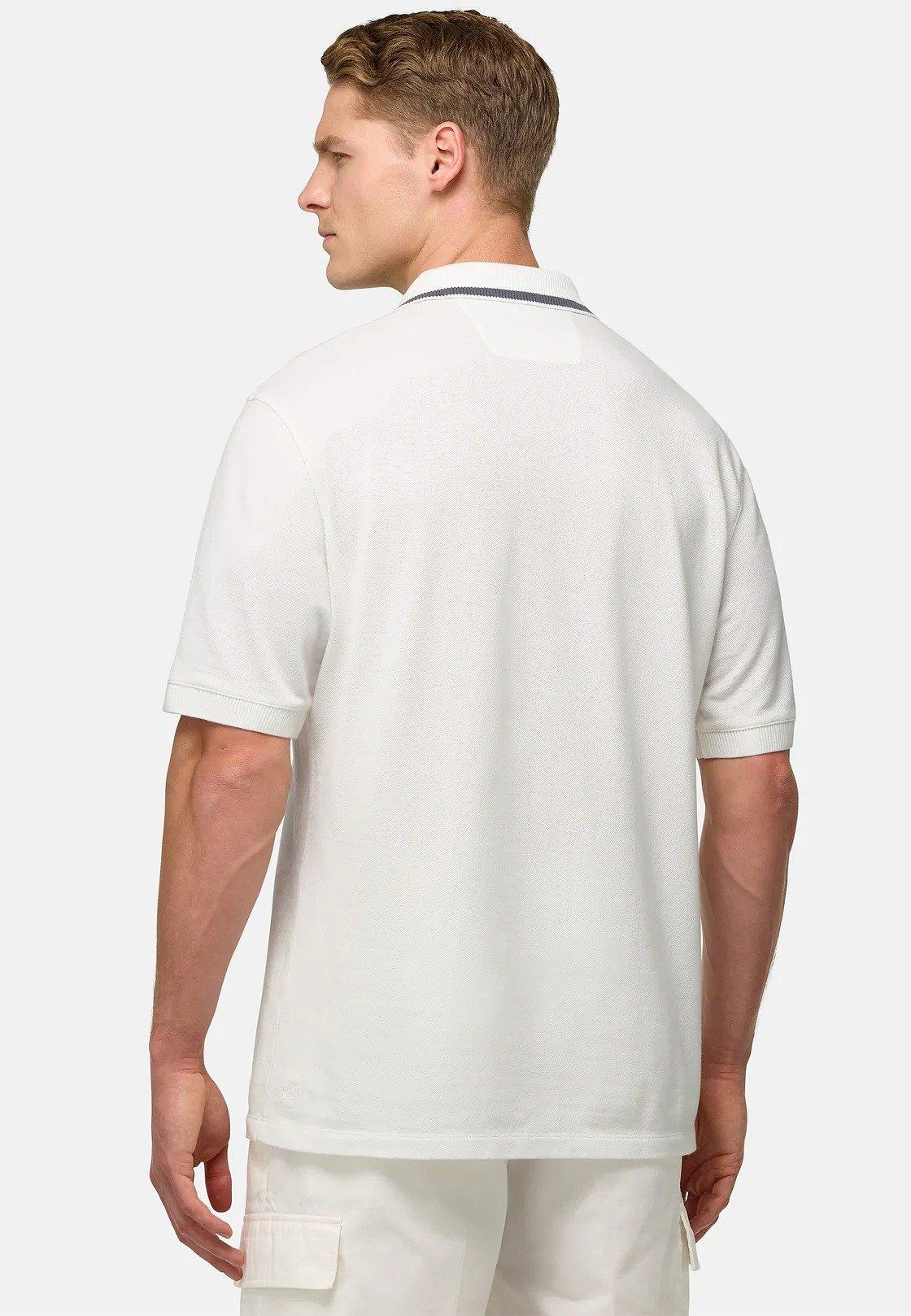 White Cotton Pique Polo Shirt, , large image number 2