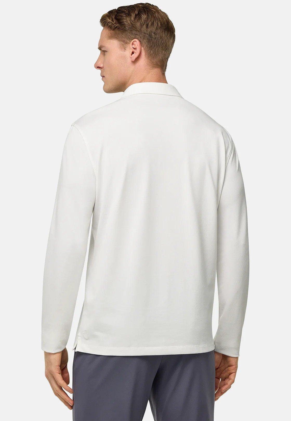 S. Cafe High-Performance Pique Polo Shirt White, , large image number 4