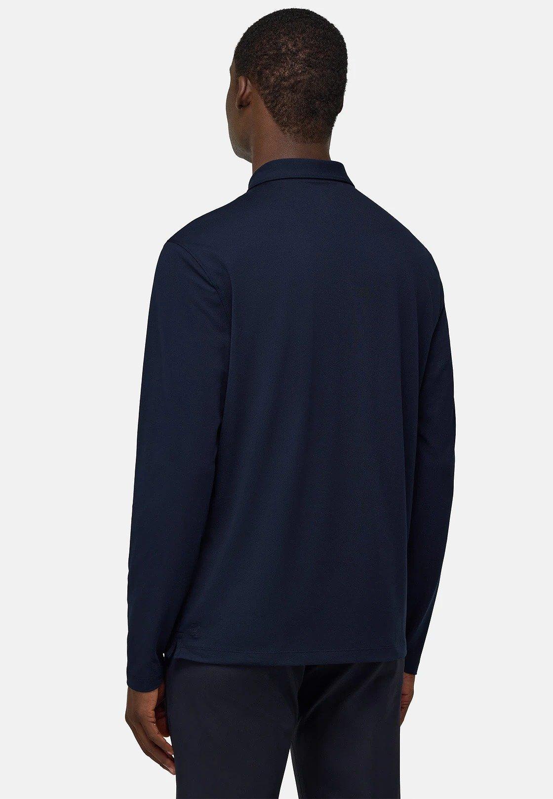 S. Cafe High-Performance Pique Polo Shirt Navy, , large image number 2