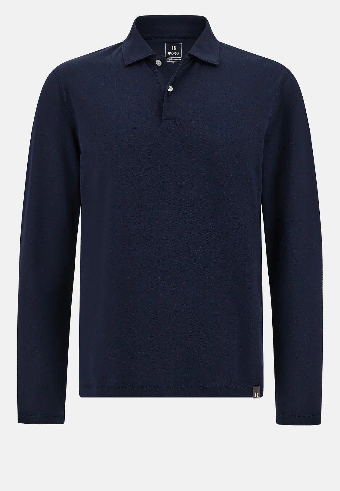 S. Cafe High-Performance Pique Polo Shirt Navy, , large image number 4