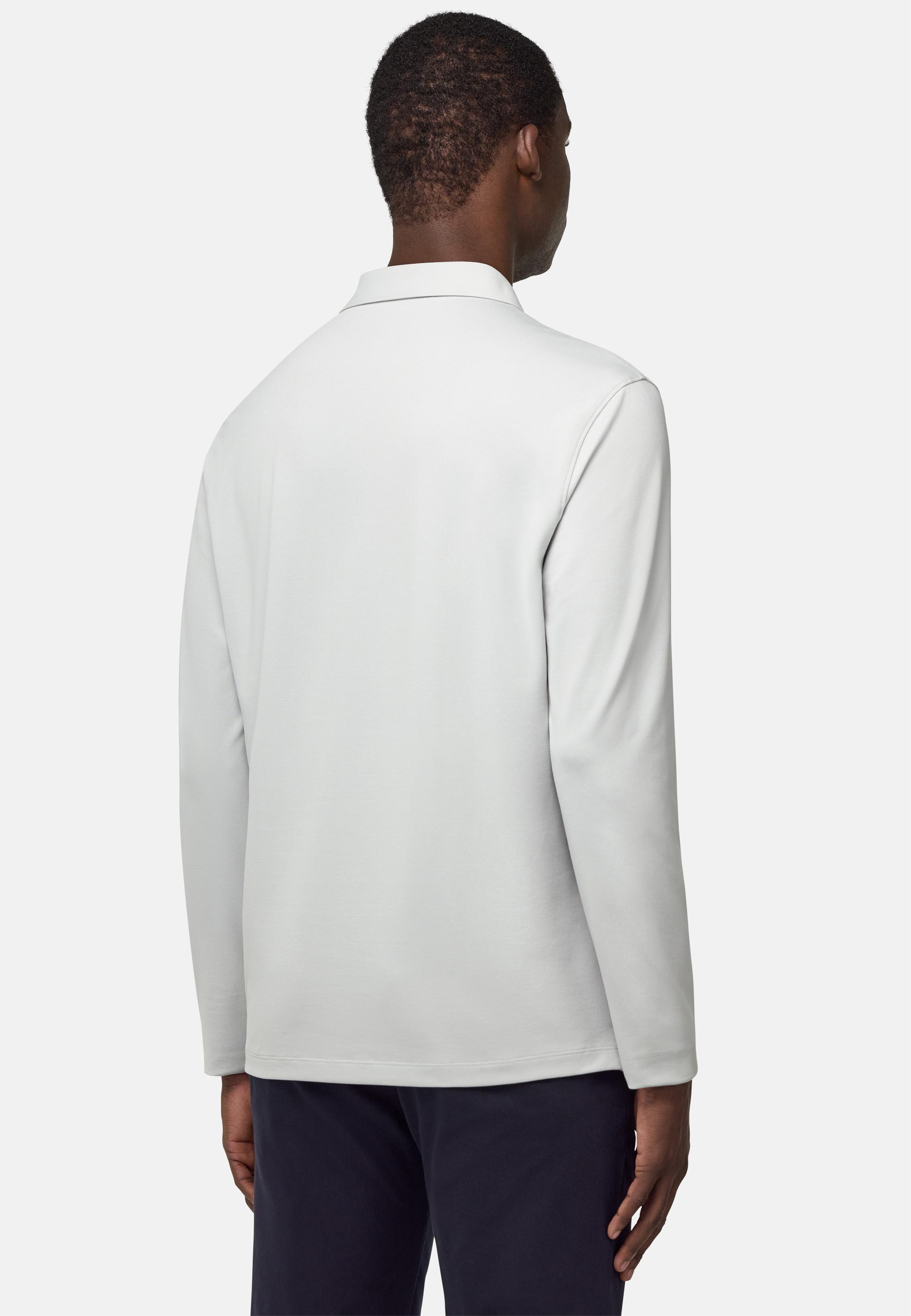 S. Cafe High-Performance Pique Polo Shirt White, , large image number 3