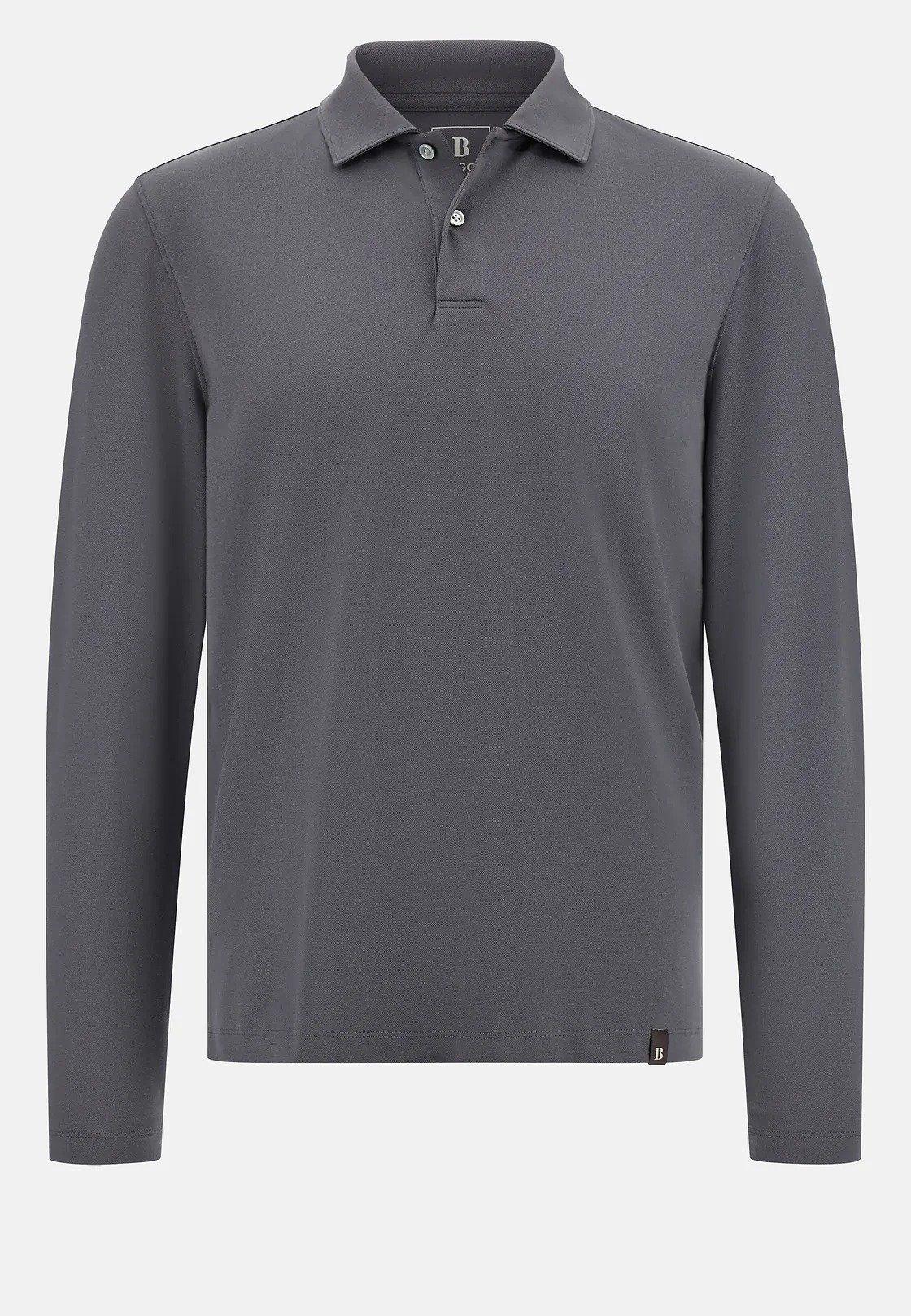S. Cafe High-Performance Pique Polo Shirt Grey, , large image number 4