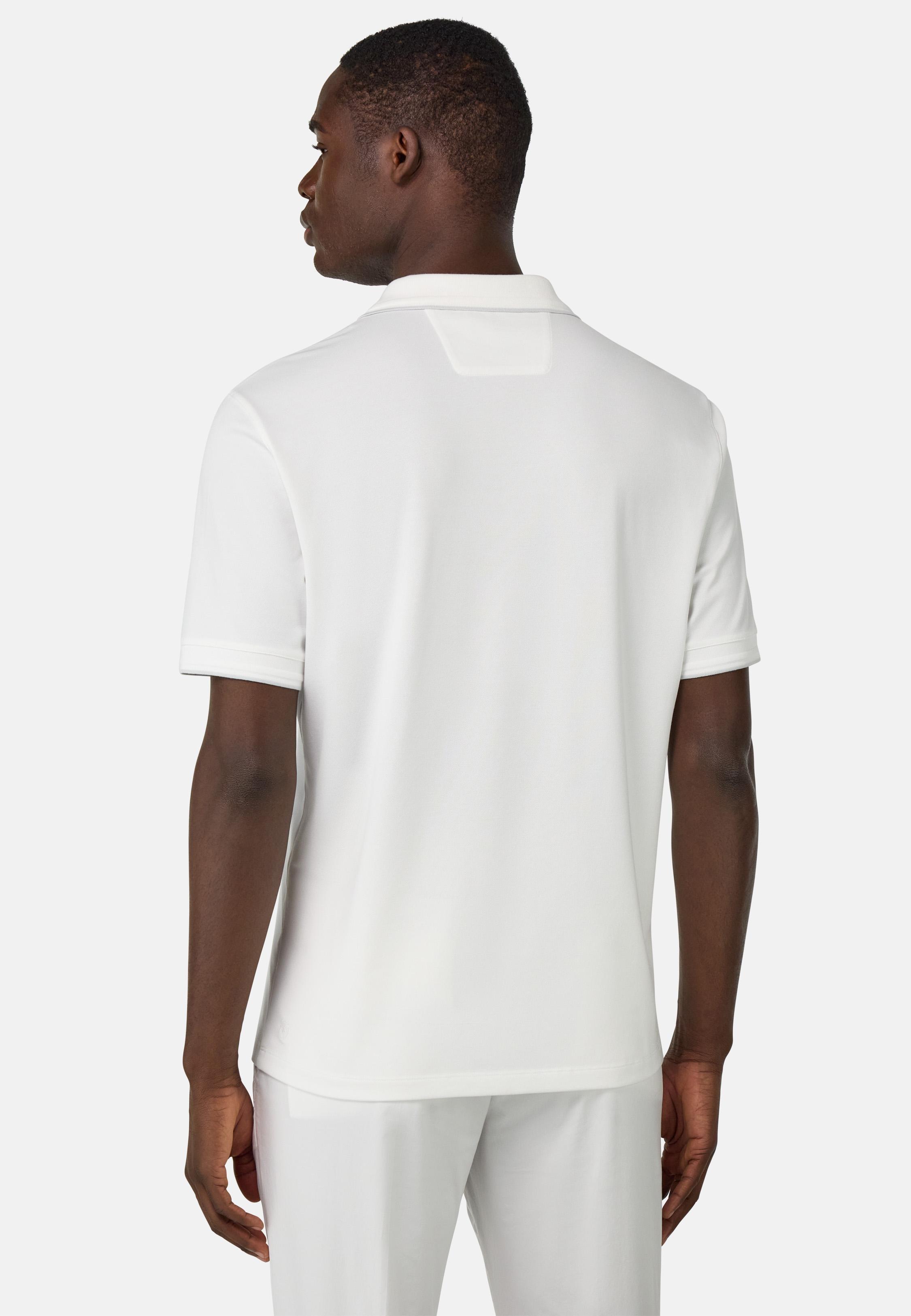 S.Cafe High-Performance Pique Polo Shirt White, White, medium