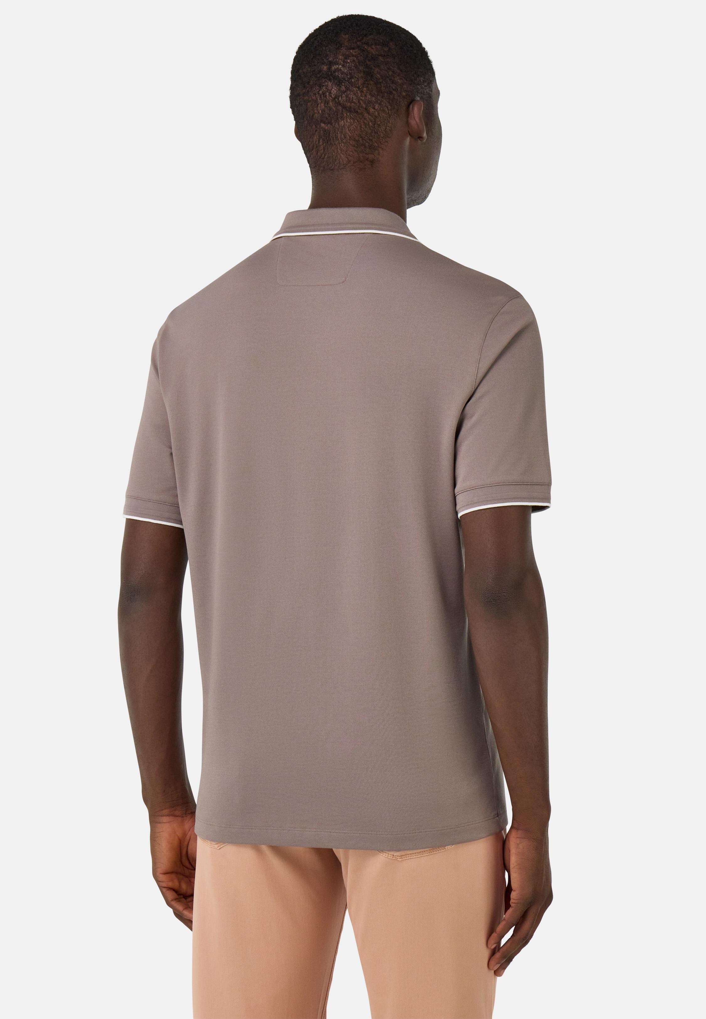 S.Cafe High-Performance Pique Polo Shirt Brown, , large image number 1