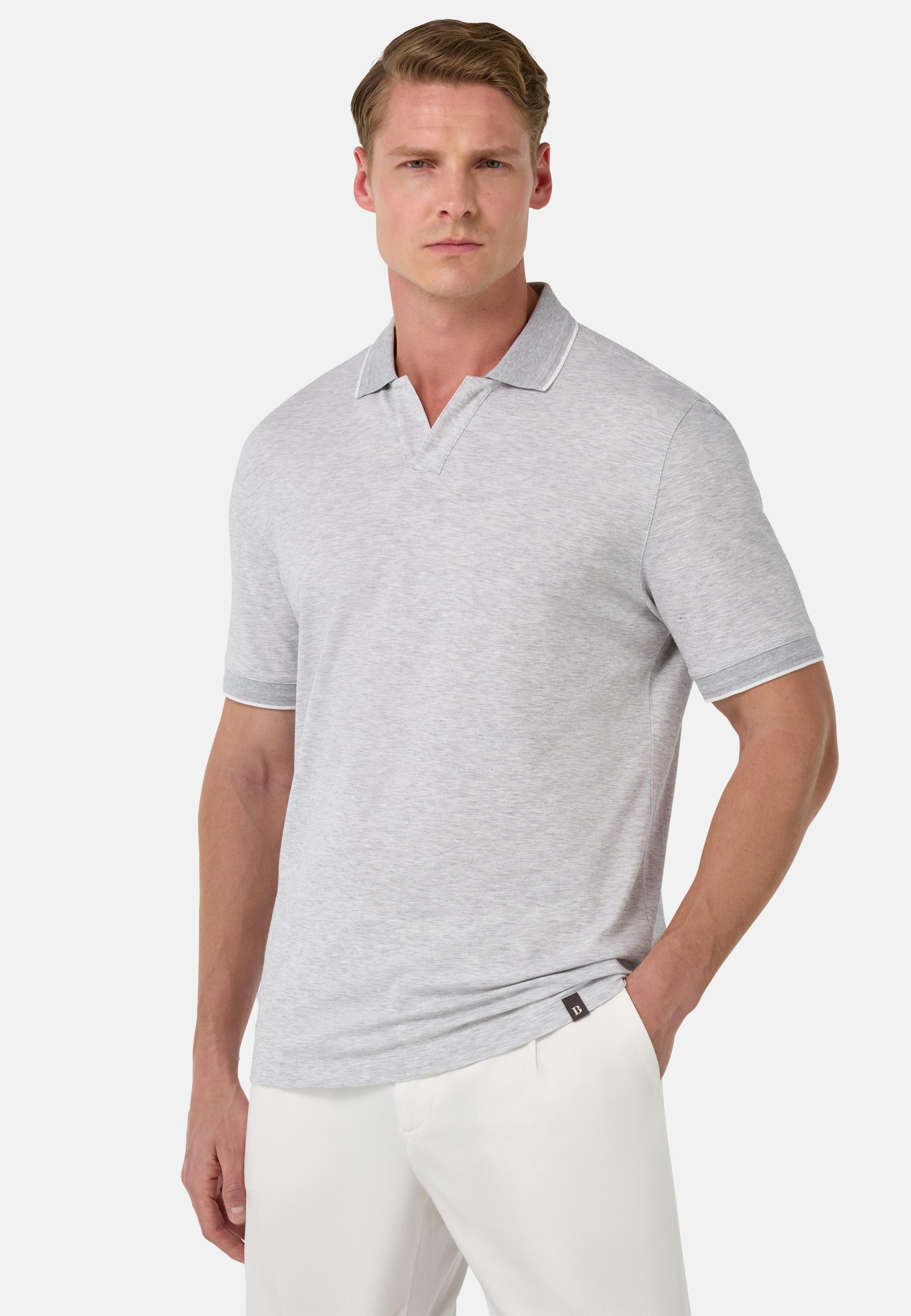S.Cafe High-Performance Pique Polo Shirt Grey, , medium