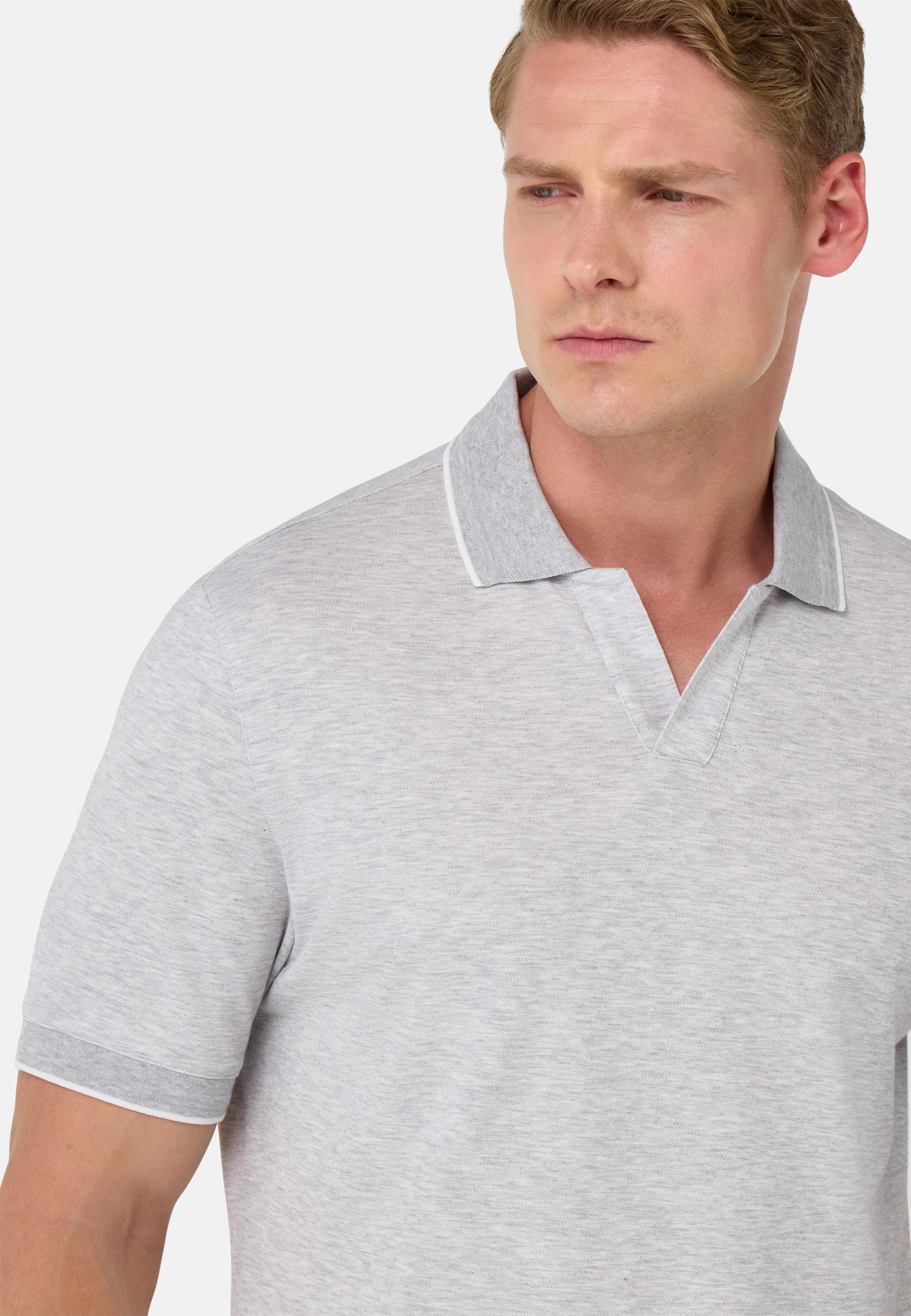 S.Cafe High-Performance Pique Polo Shirt Grey, , large image number 2
