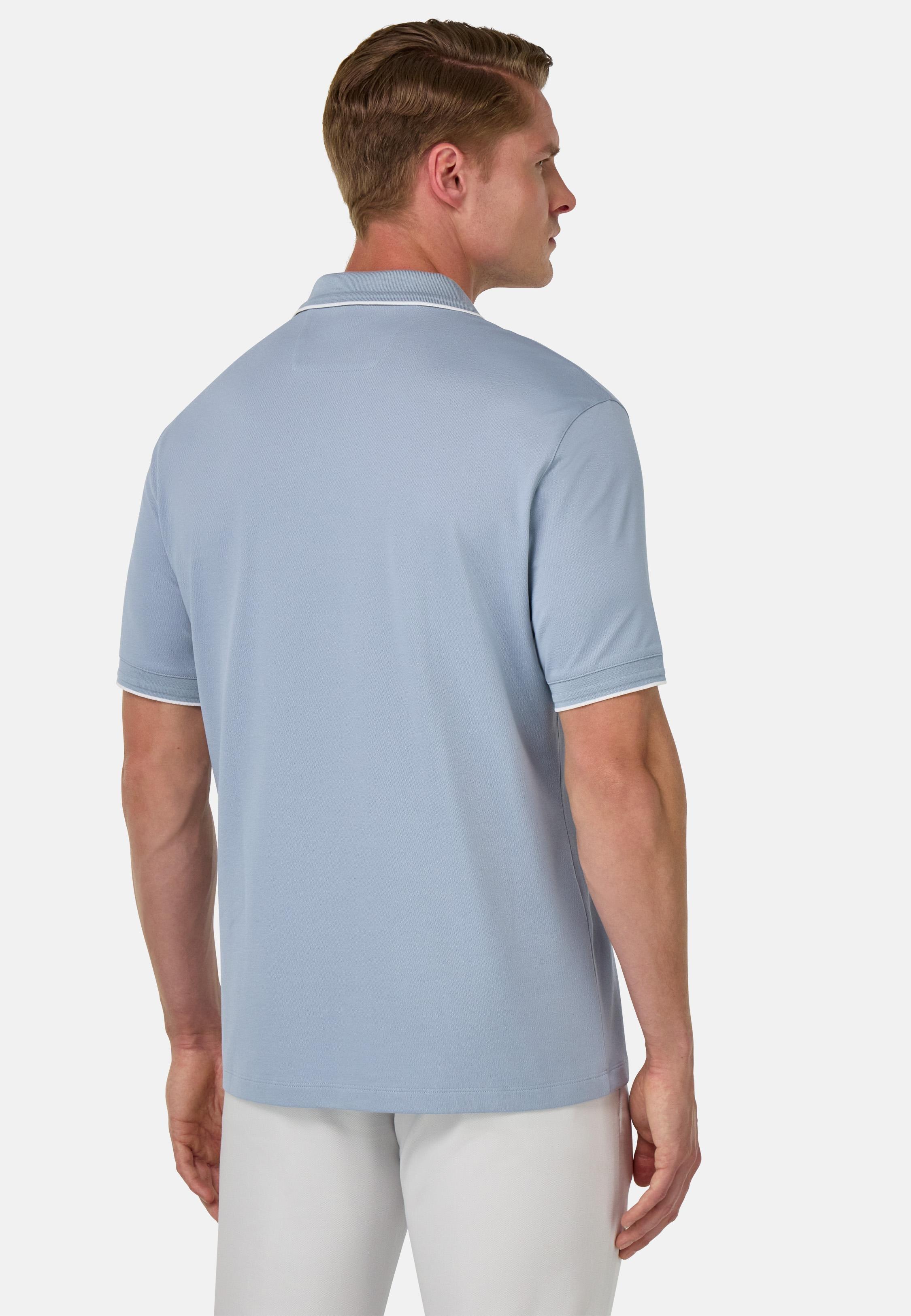 S.Cafe High-Performance Pique Polo Shirt Blue, , large image number 1