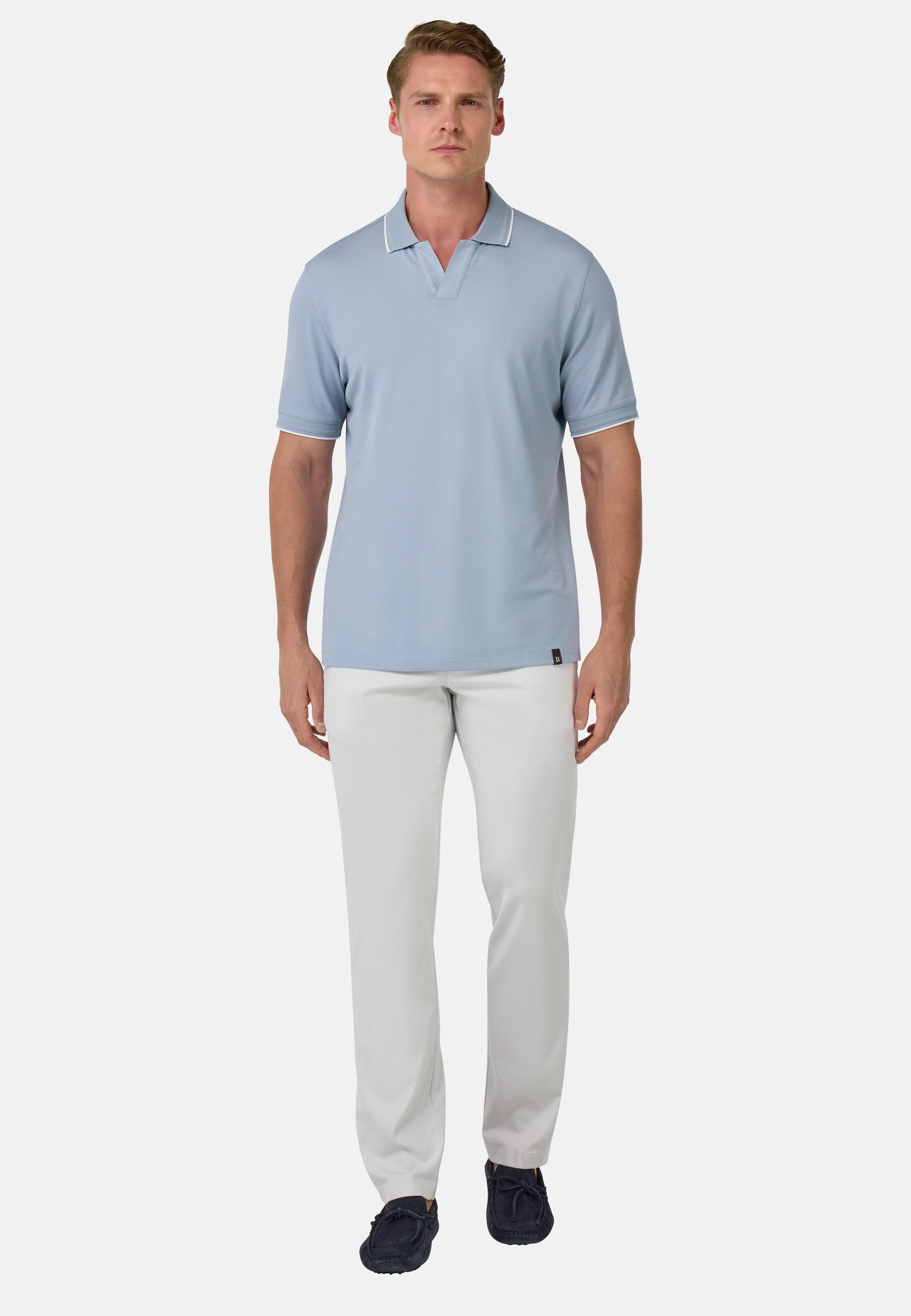 S.Cafe High-Performance Pique Polo Shirt Blue, , large image number 3