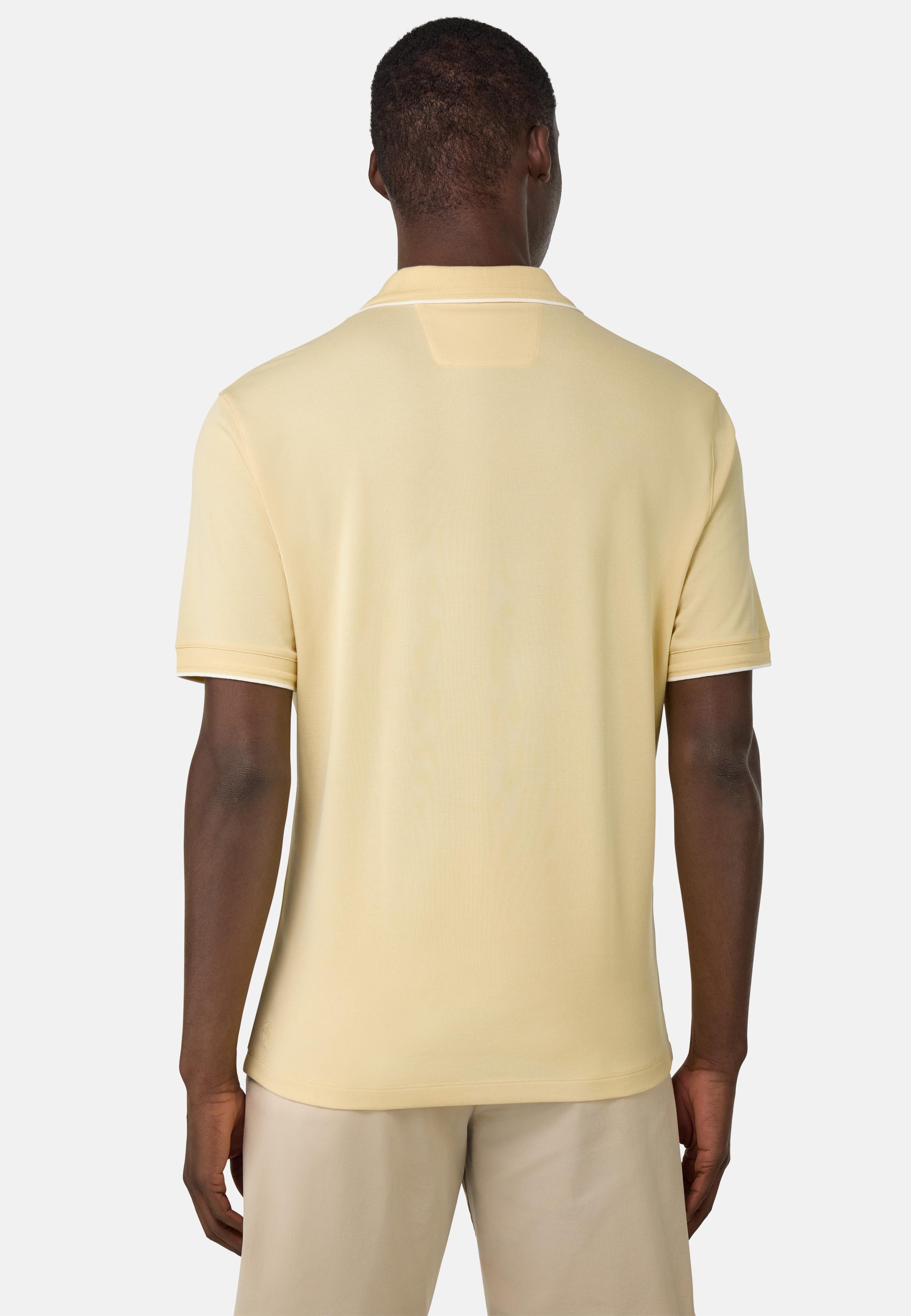 S.Cafe High-Performance Pique Polo Shirt Yellow, Yellow, medium
