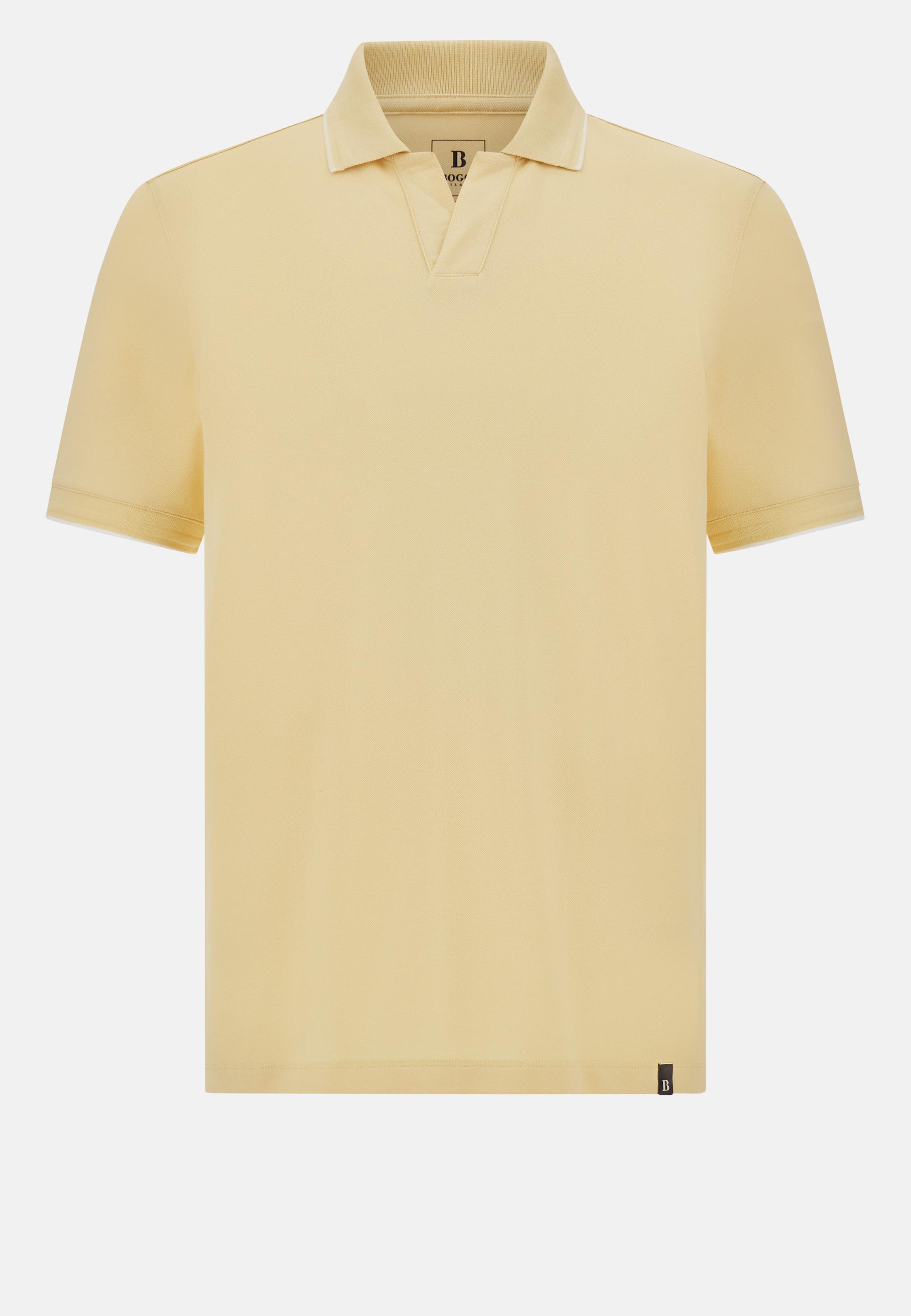 S.Cafe High-Performance Pique Polo Shirt Yellow, Yellow, large image number 4