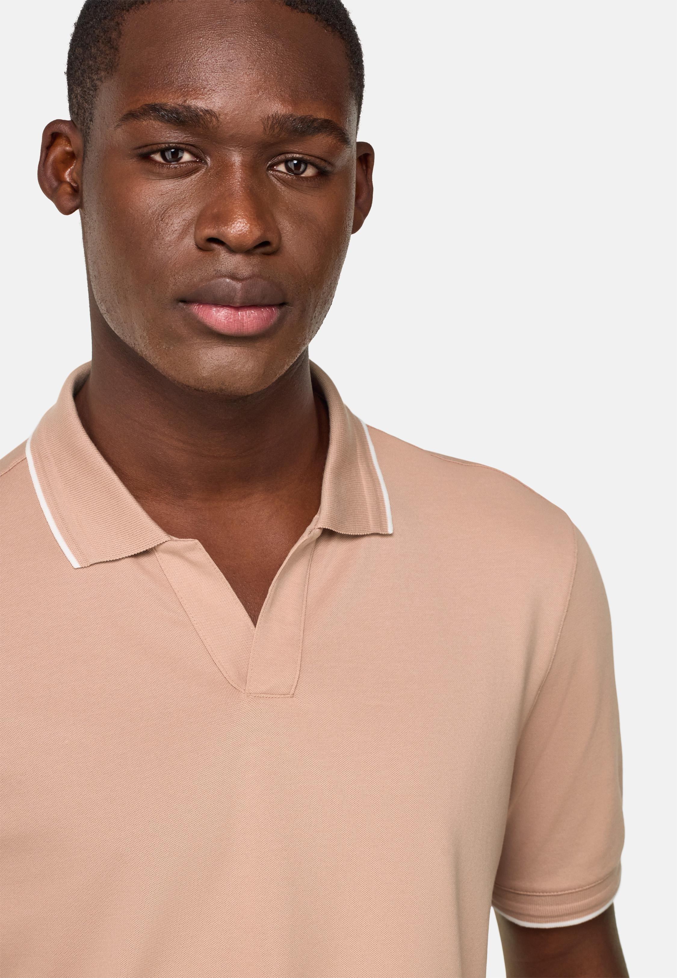 S.Cafe High-Performance Pique Polo Shirt Pink, , large image number 2