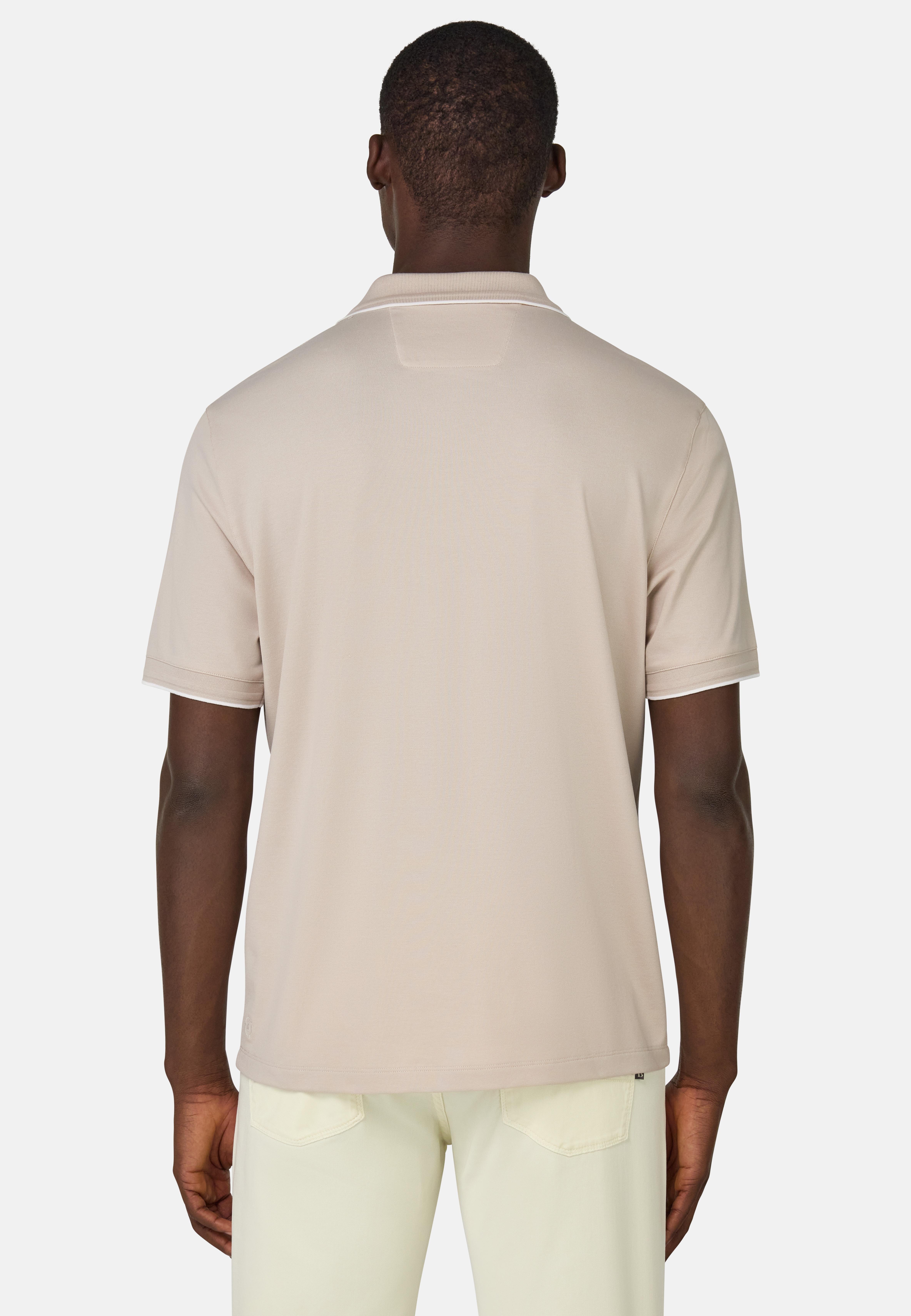 S.Cafe High-Performance Pique Polo Shirt Beige, , large image number 1
