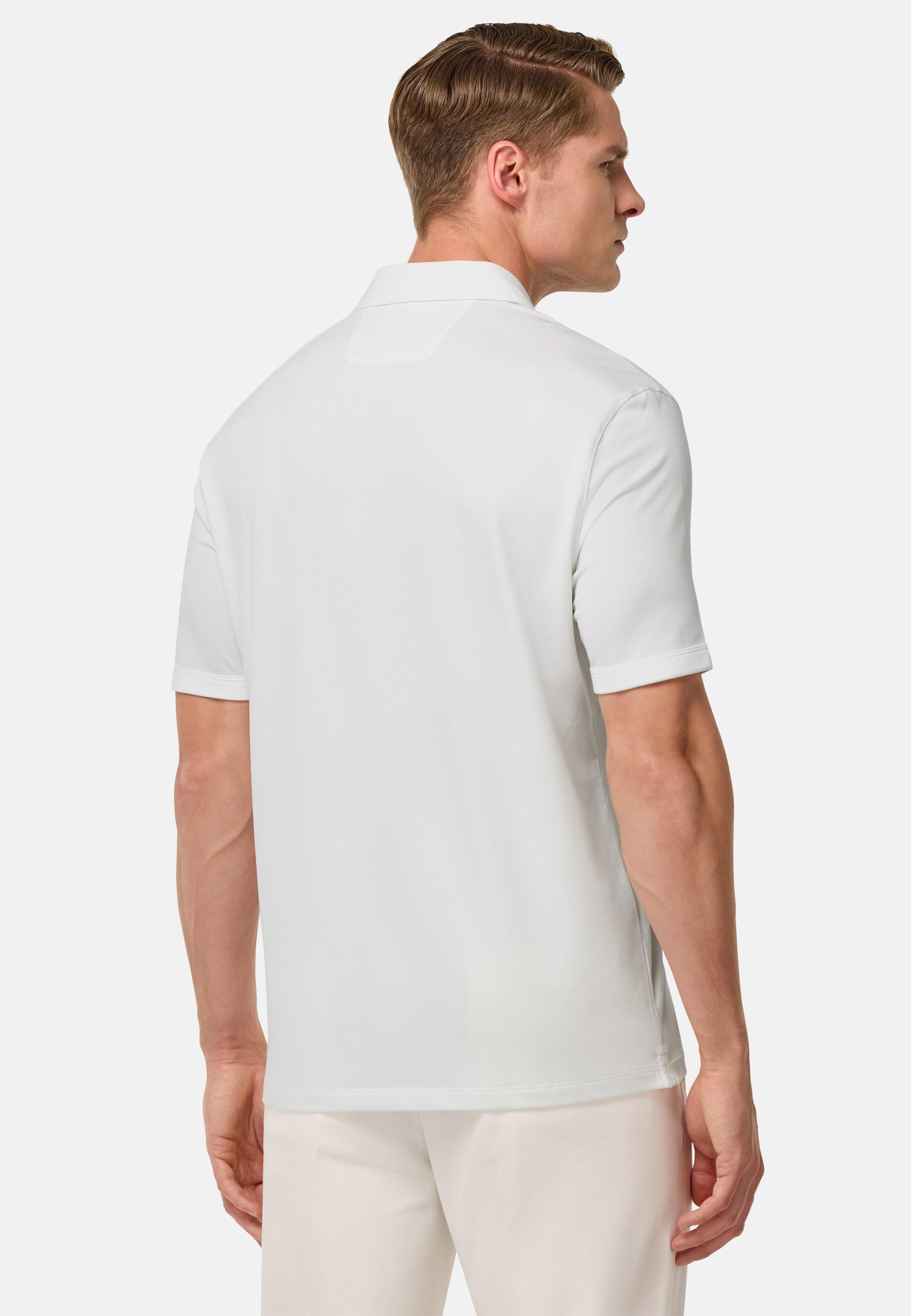 White Cotton Pique Polo Shirt, , large image number 2