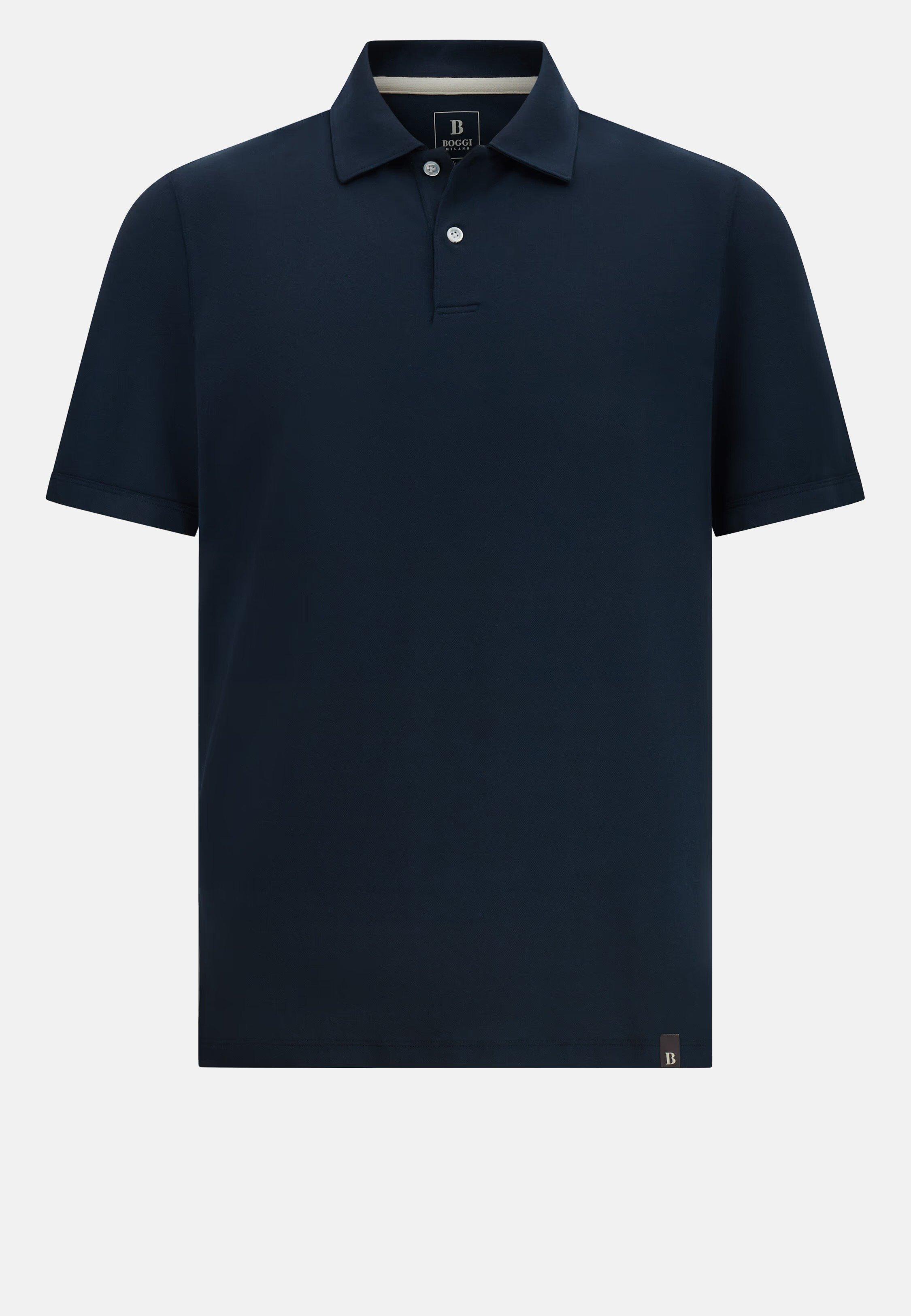 S.Cafe High-Performance Pique Polo Shirt Navy, , large image number 4
