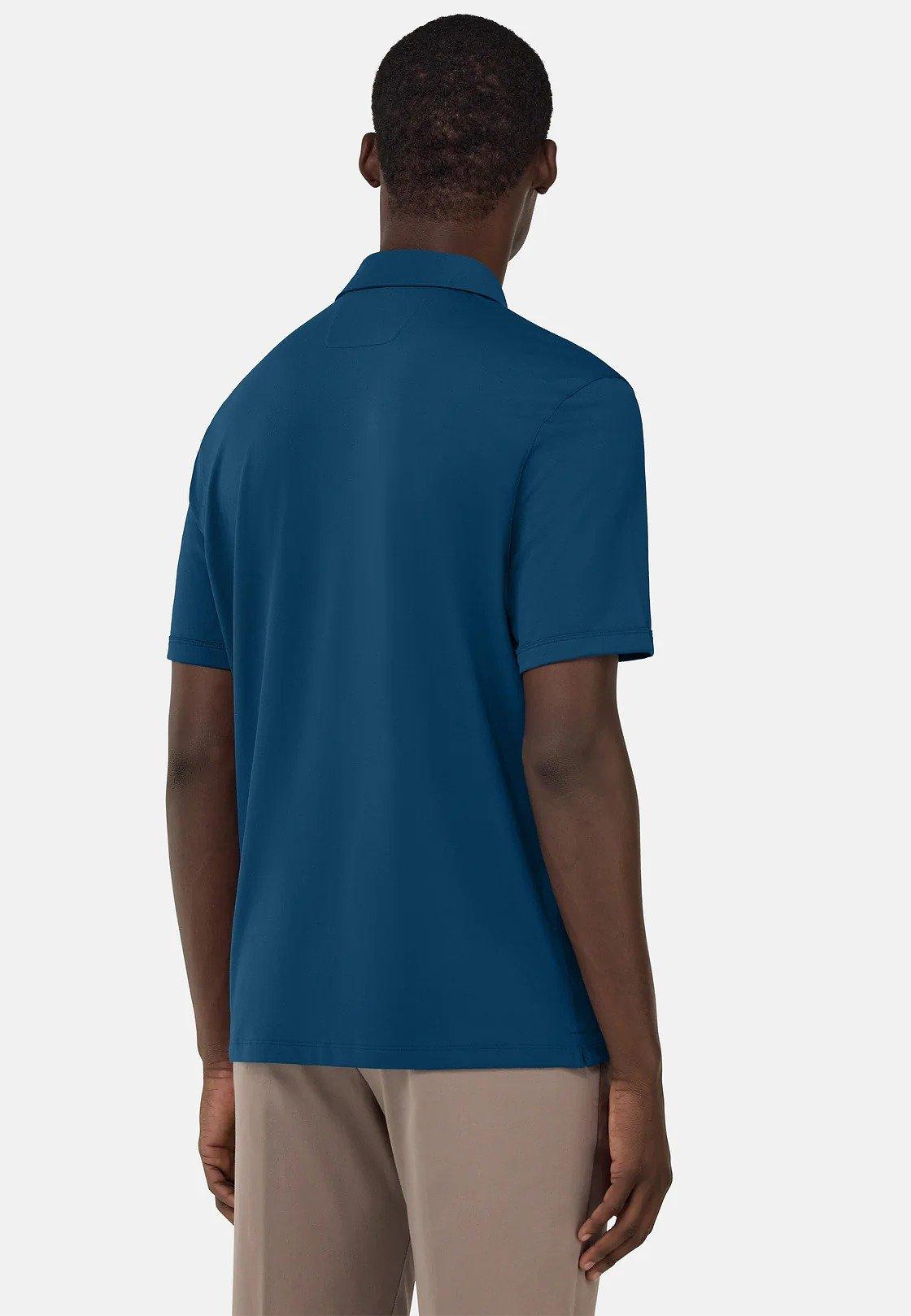 Blue High-Performance Pique Polo Shirt, , large image number 2