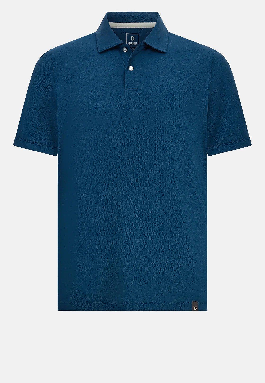 S. Cafe High-Performance Pique Polo Shirt Blue, , large image number 7