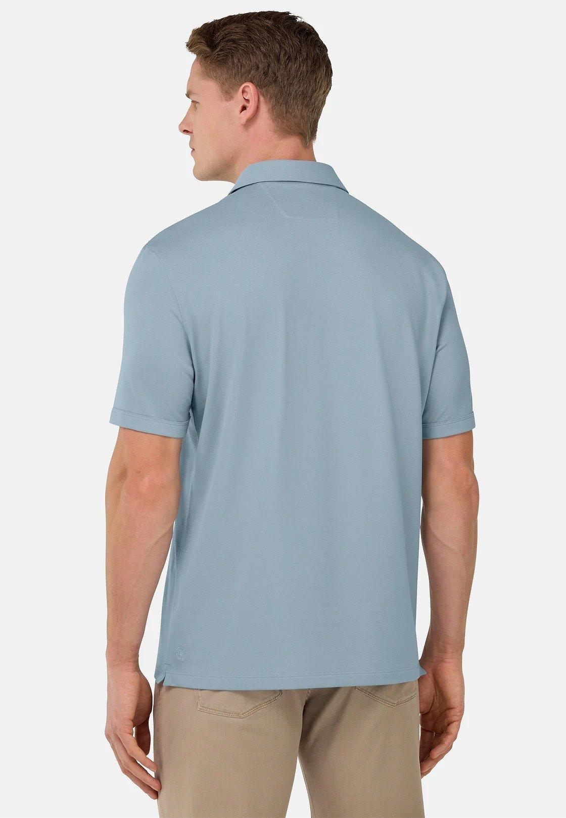 S. Cafe High-Performance Pique Polo Shirt Blue, , large image number 2
