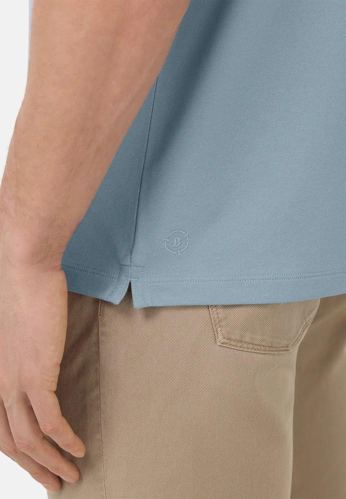 S. Cafe High-Performance Pique Polo Shirt Blue, , large image number 3