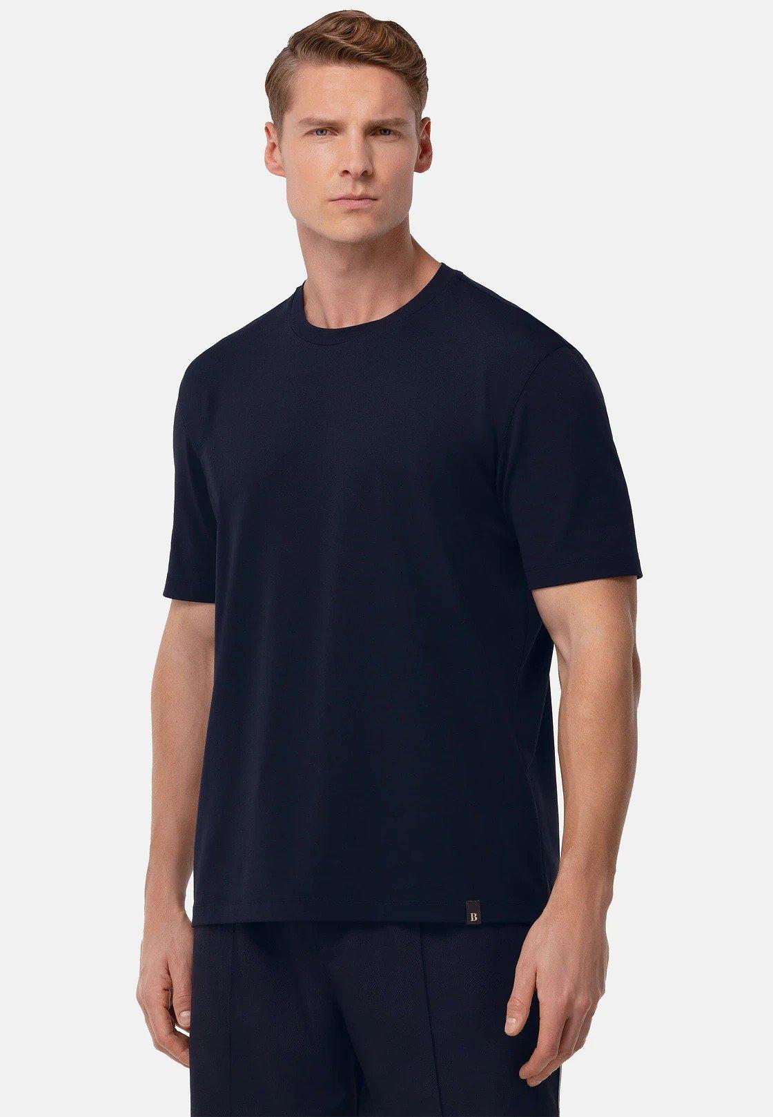 Navy Solid Basic Casual T-Shirt, , large image number 2