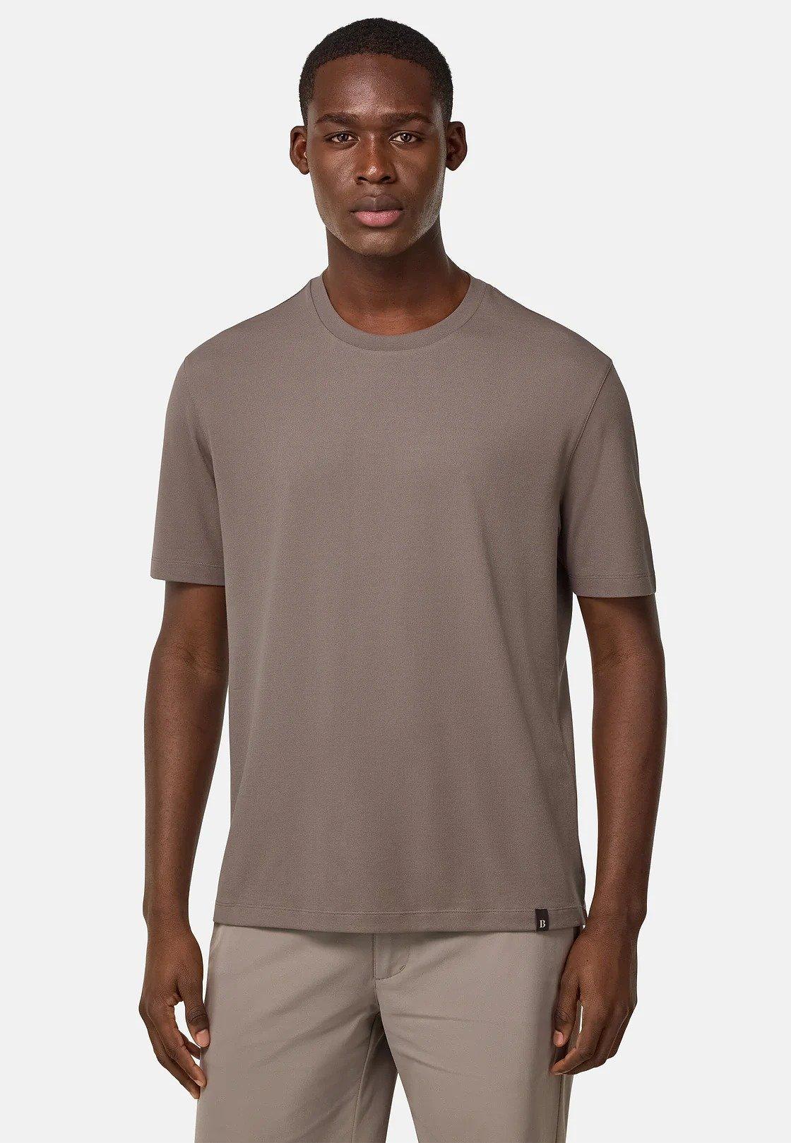 S.Cafe High-Performance Pique T-Shirt Brown, , large image number 1