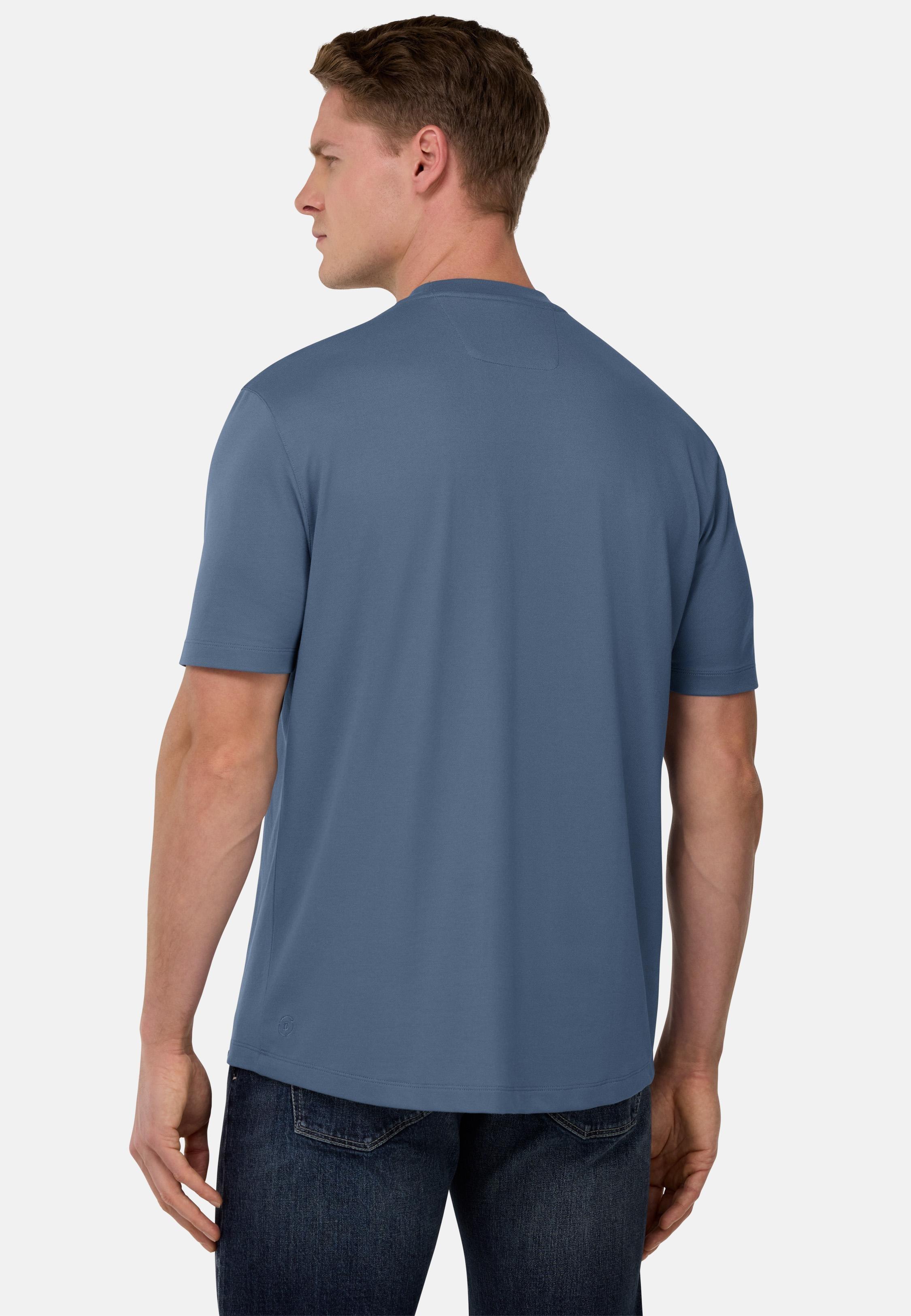 Blue High-Performance Pique T-Shirt, , large image number 3