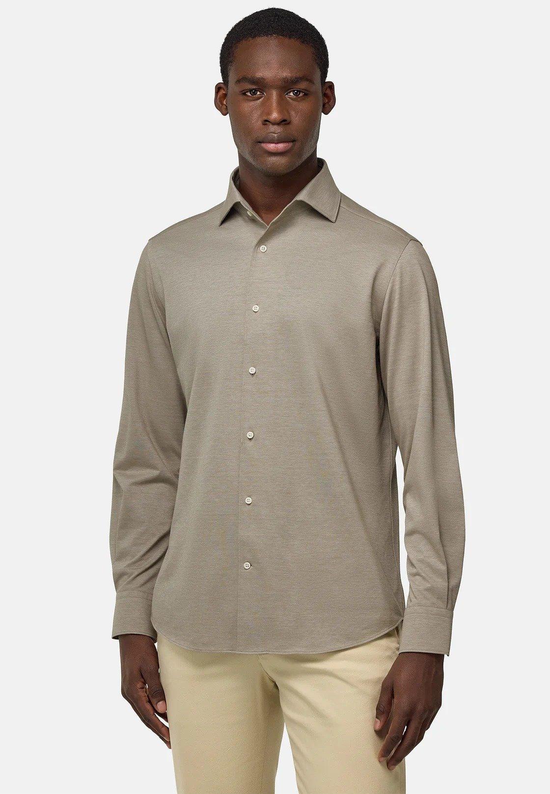Regular Fit Japanese Jersey Polo Shirt Brown, , large image number 1