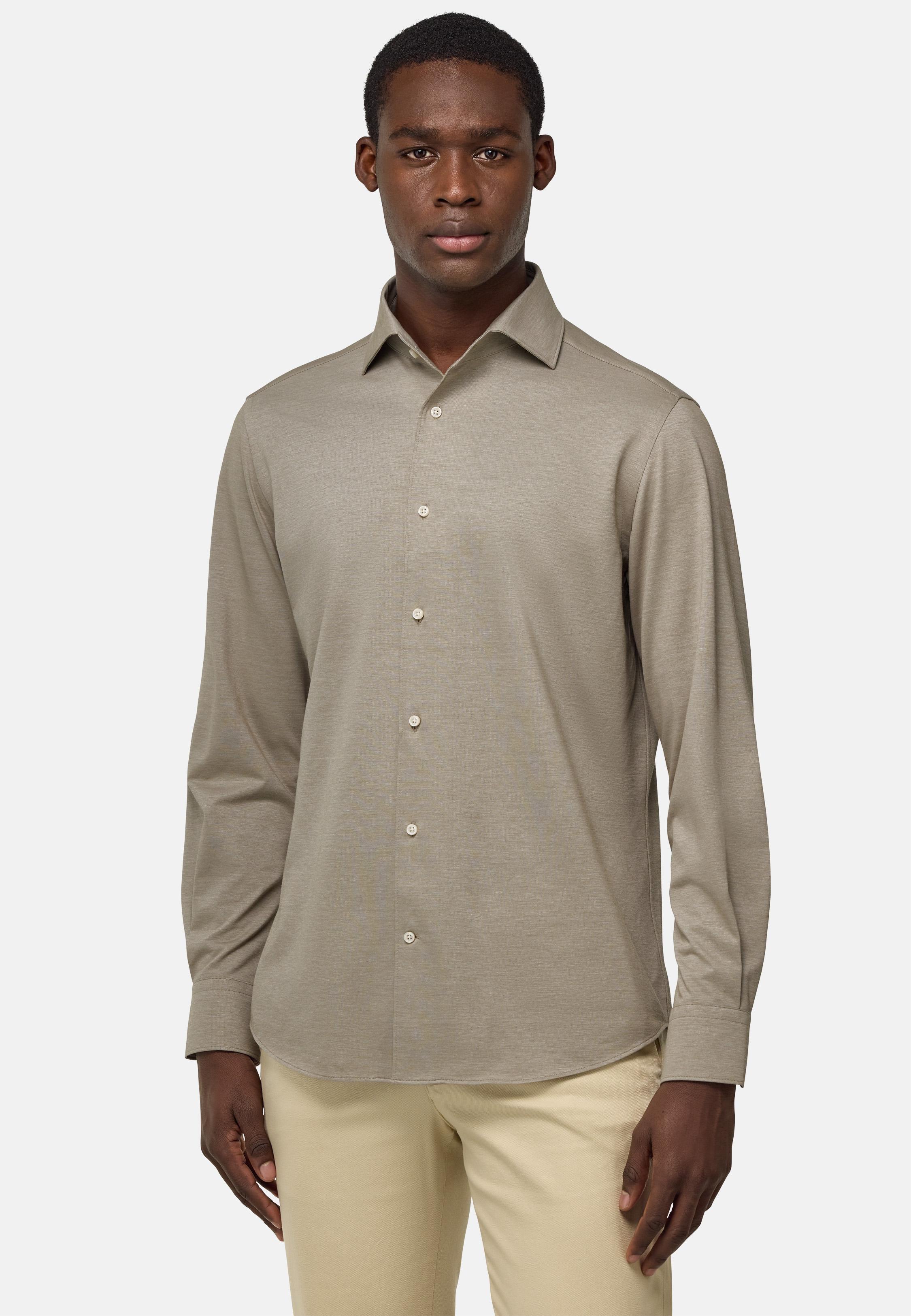 Regular Fit Japanese Jersey Polo Shirt Brown, , large image number 1