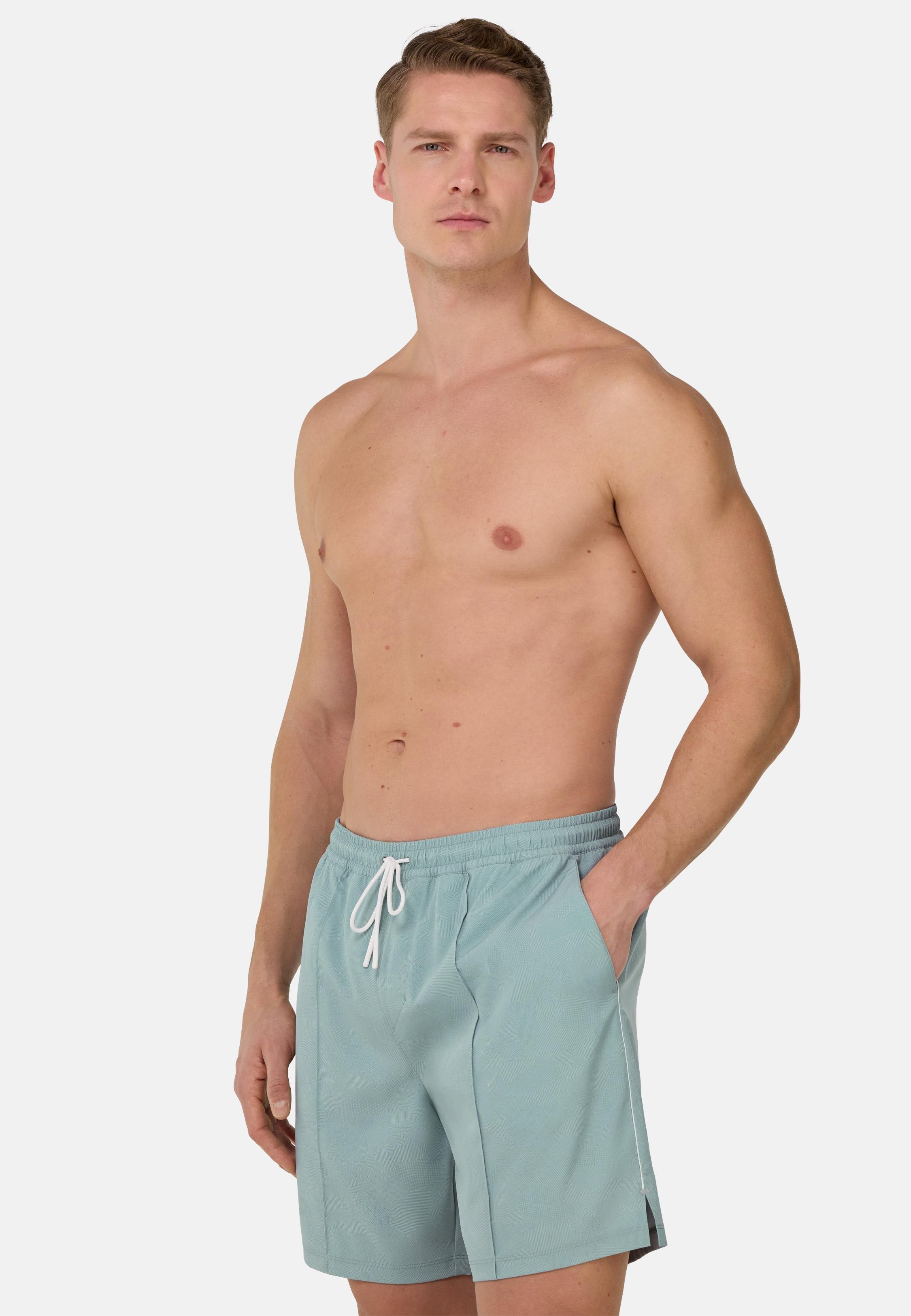 Swimsuit In Printed Technical Fabric Green, , large image number 0