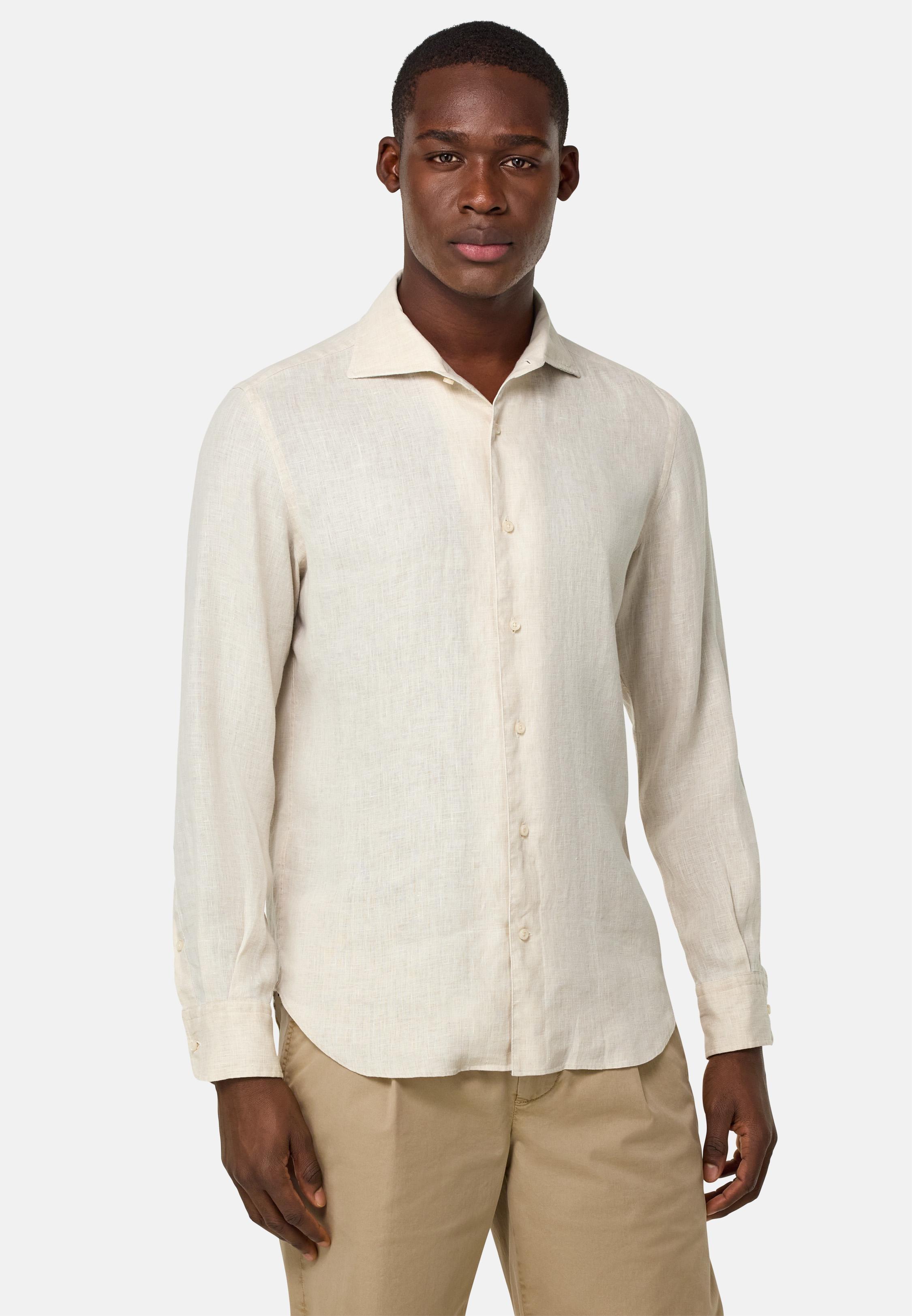 Regular Fit Linen Shirt Beige, , large image number 0